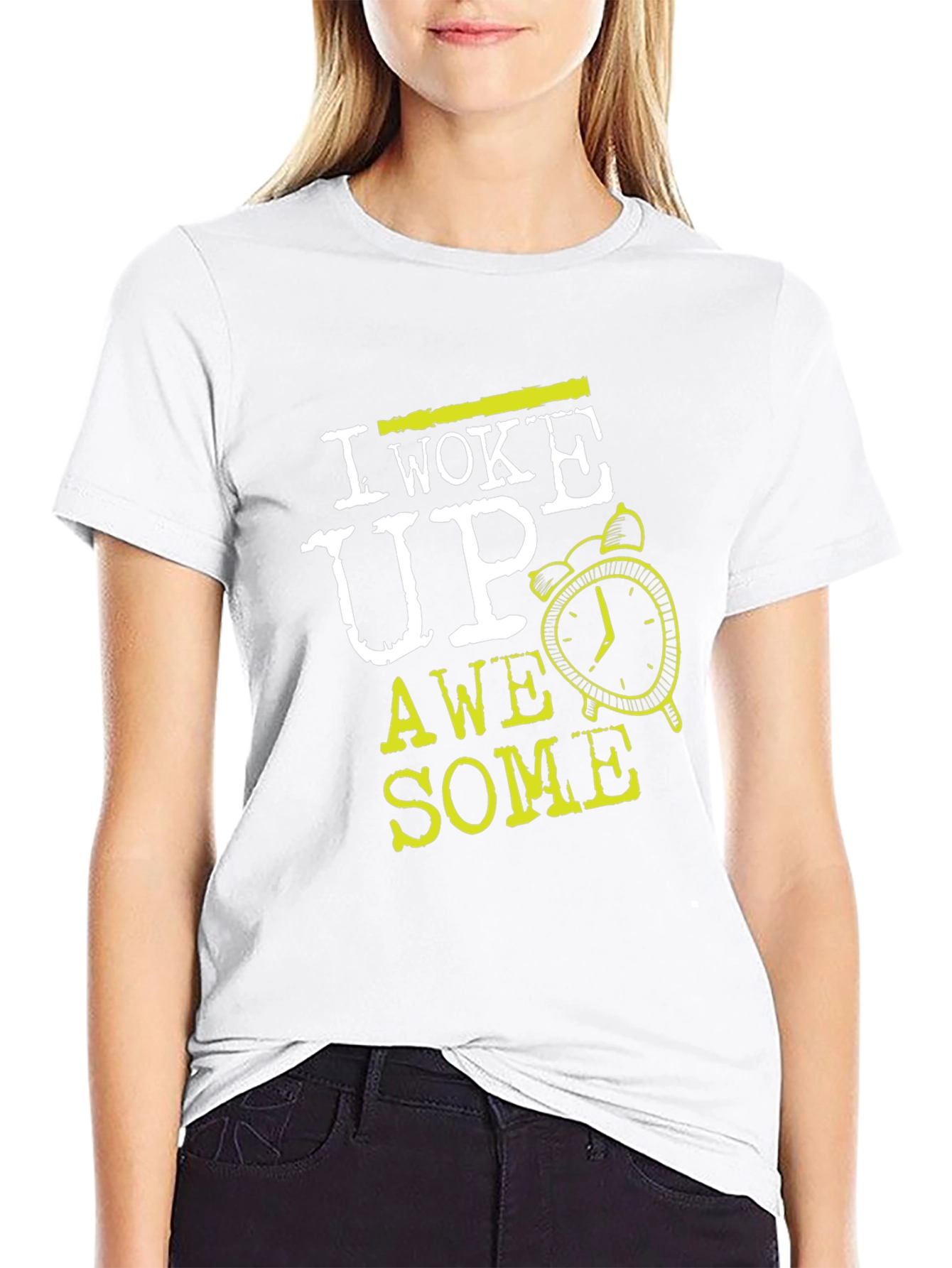 I Woke Up Awesome Black Graphic Tee