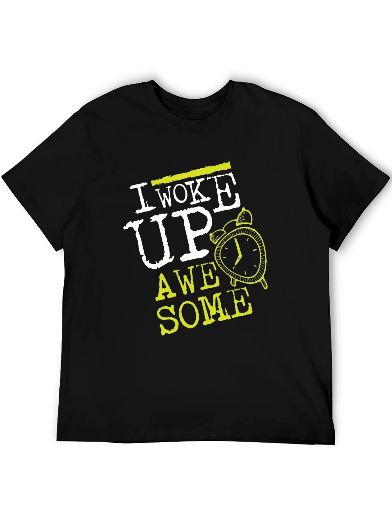 I Woke Up Awesome Black Graphic Tee