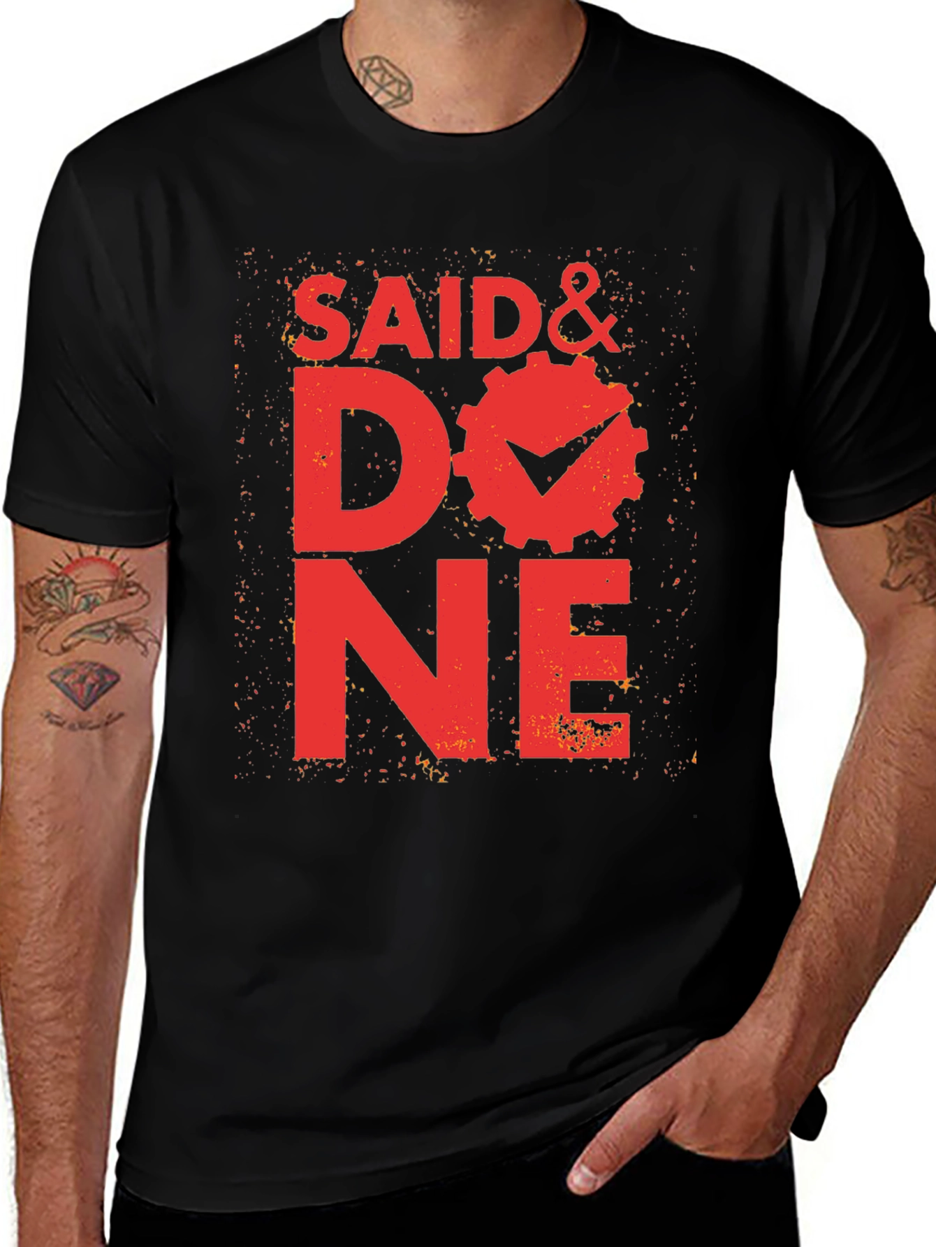 Said & Done Graphic Tee - Black Cotton T-Shirt