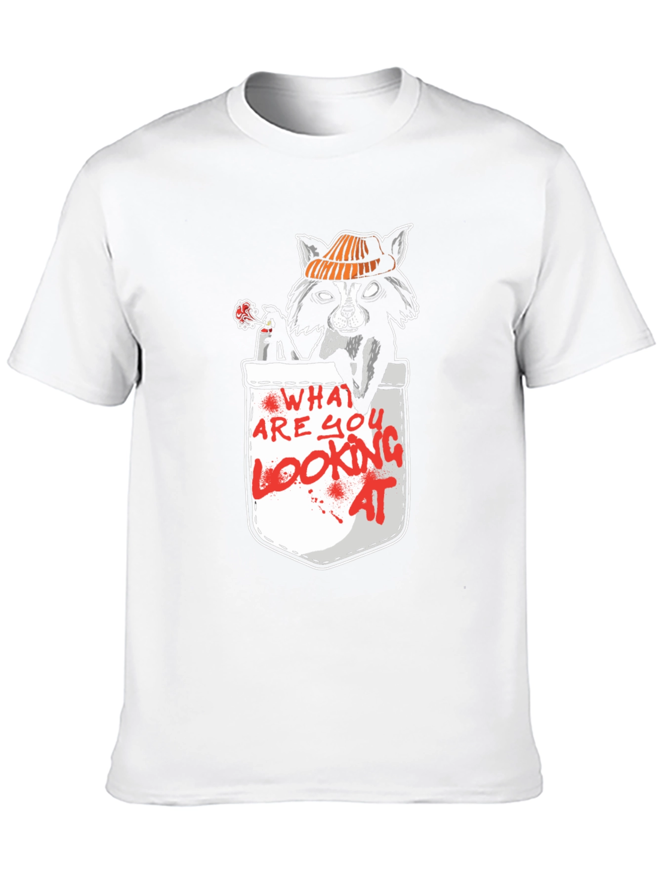 Raccoon Pocket T-Shirt - What Are You Looking At?