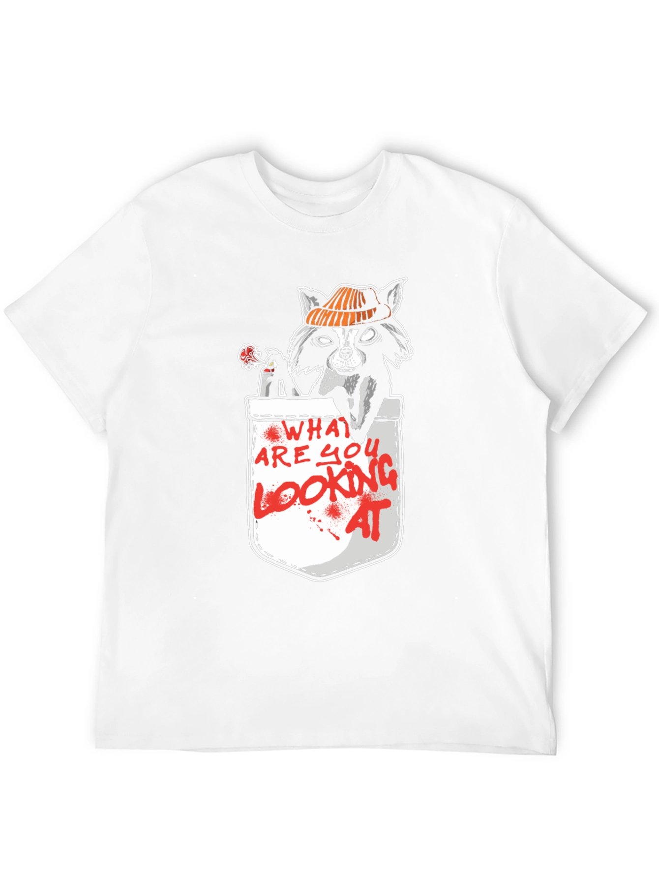 Raccoon Pocket T-Shirt - What Are You Looking At?