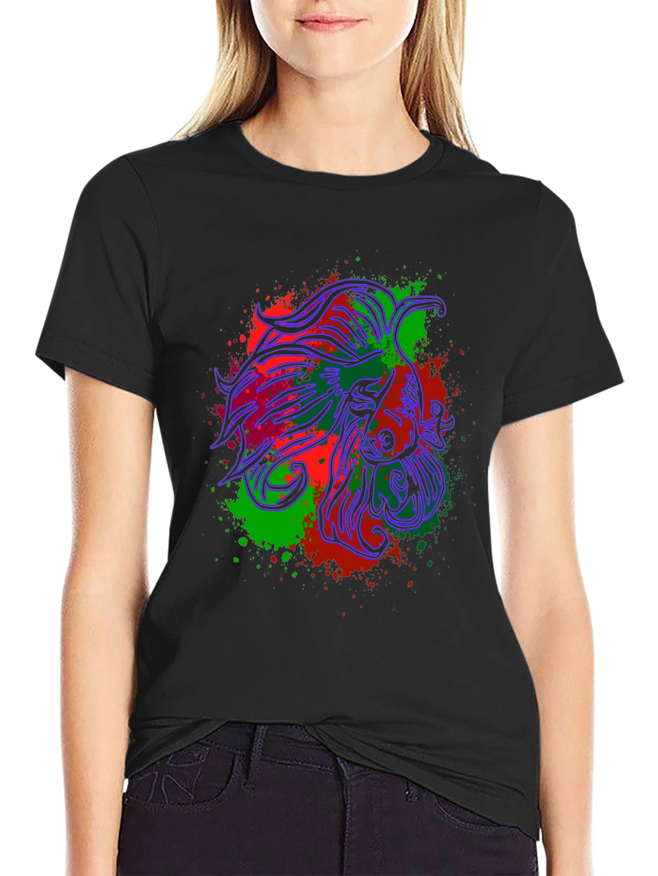 Betta Fish Graphic Tee - Mens Black Cotton T-Shirt