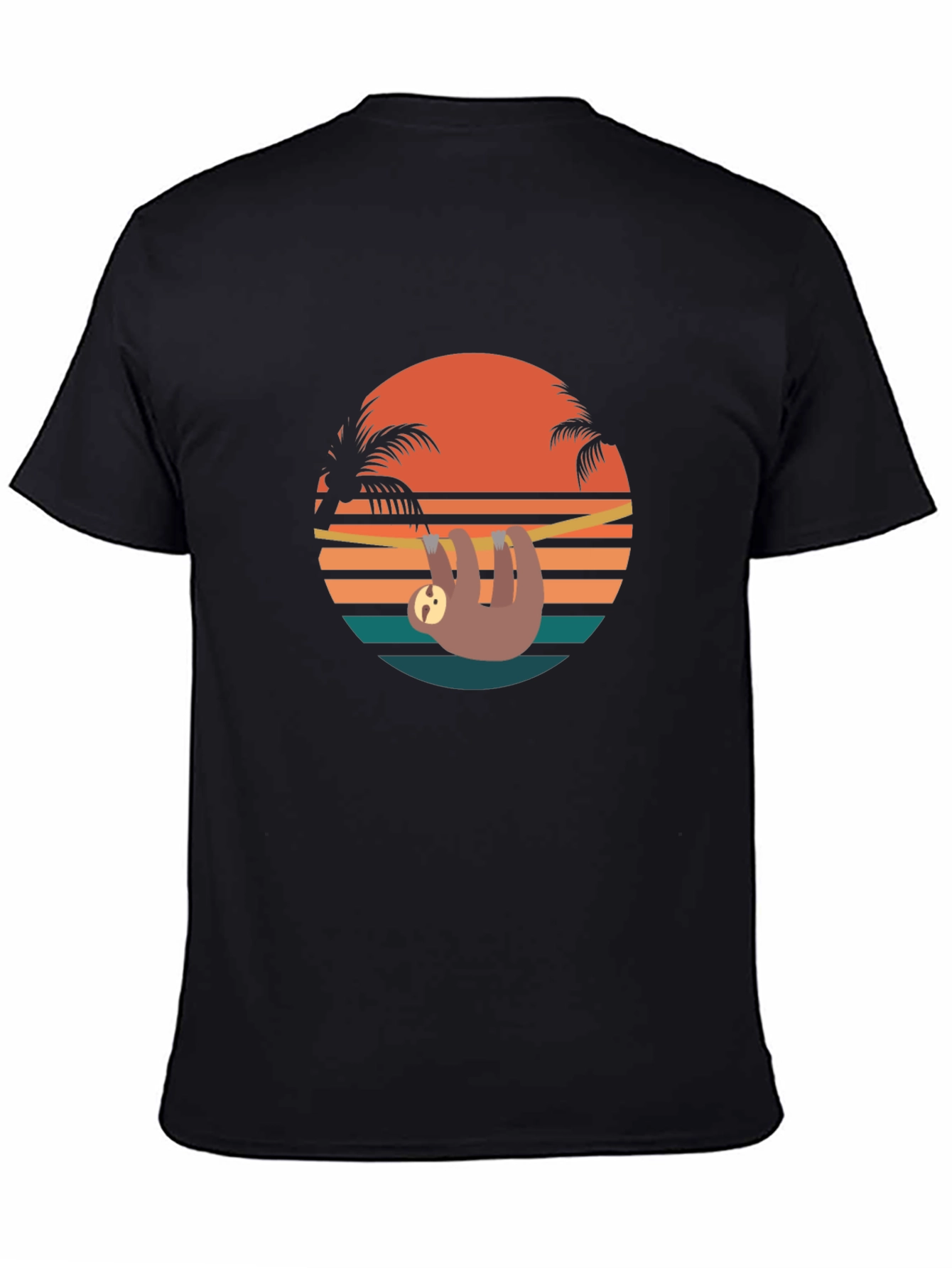 Retro Sloth Sunset T-Shirt - Relaxed Summer Vibes