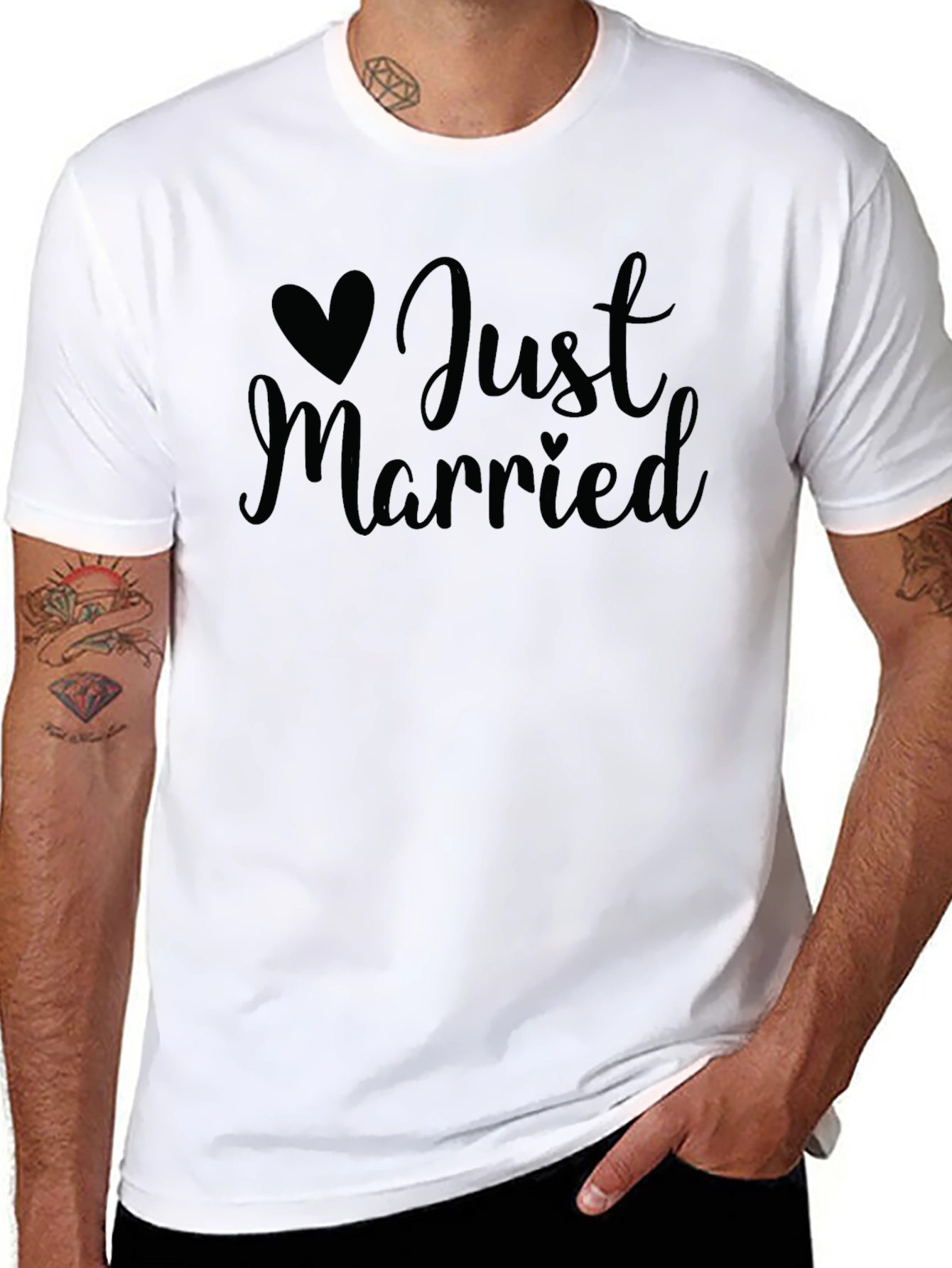 Just Married Graphic Tee - Newlywed Celebration