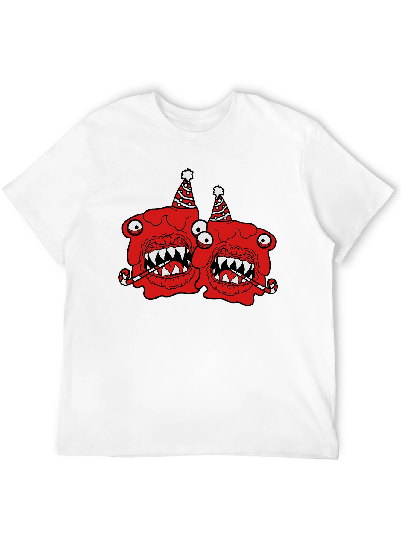 Festive Monster Graphic T-Shirt - Black