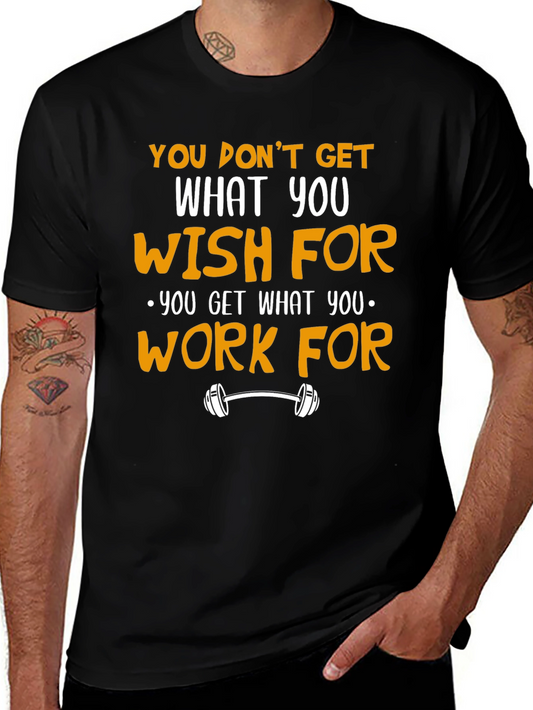 Motivational Workout Graphic T-Shirt - Black