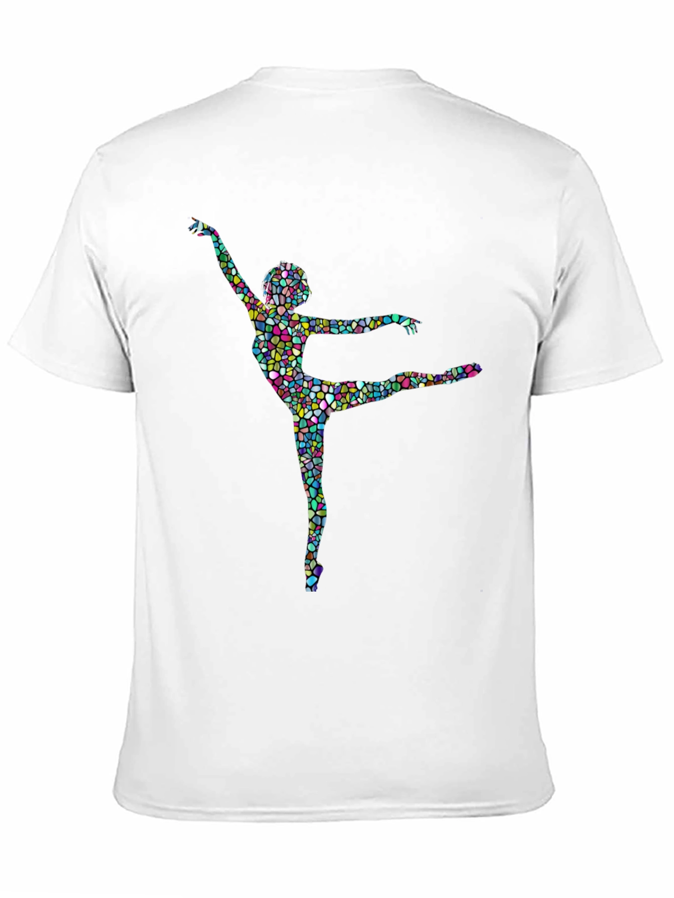 Mosaic Dancer Graphic Tee - Artistic Black T-Shirt