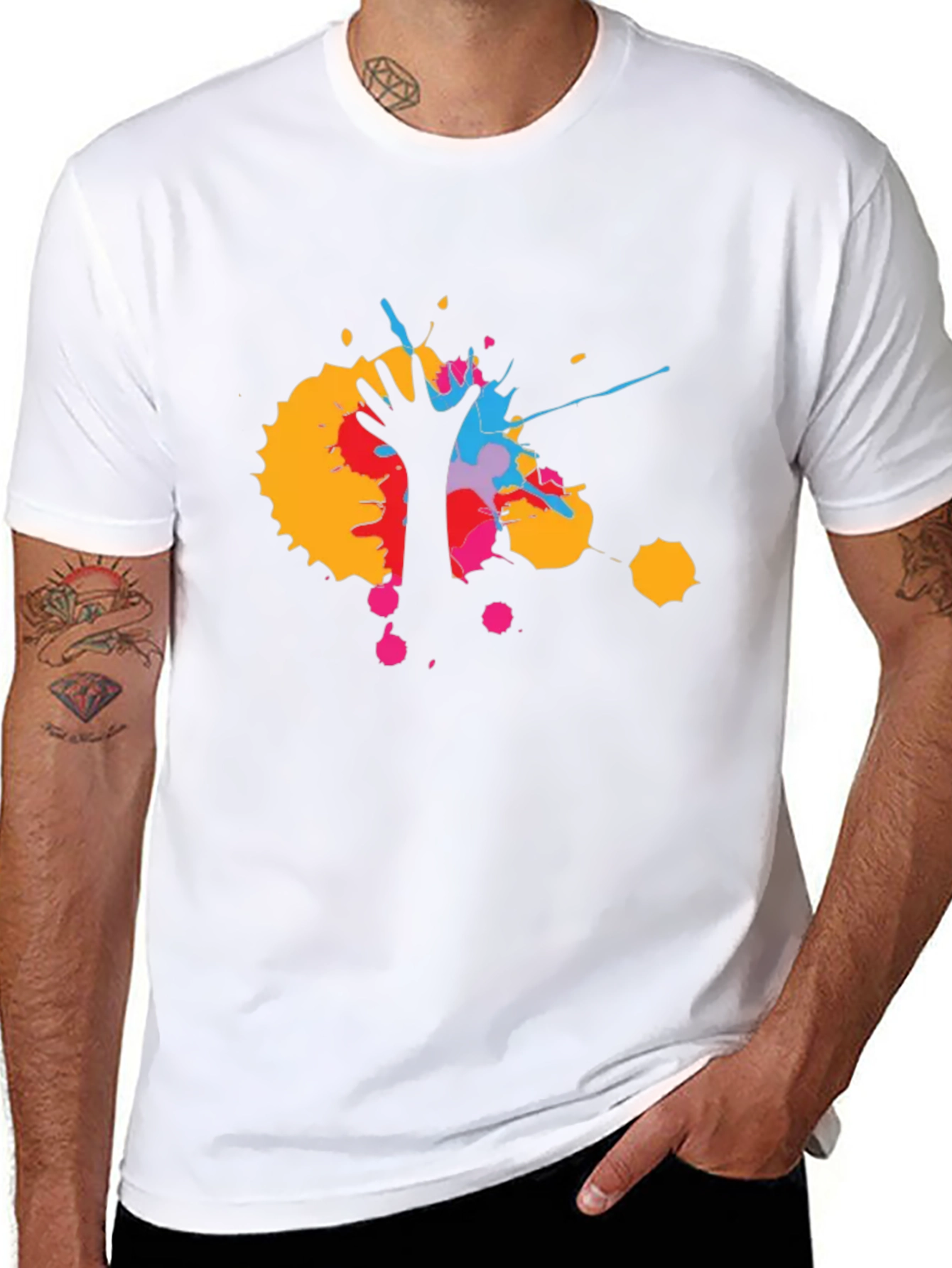 Abstract Hand Print Mens Black T-Shirt