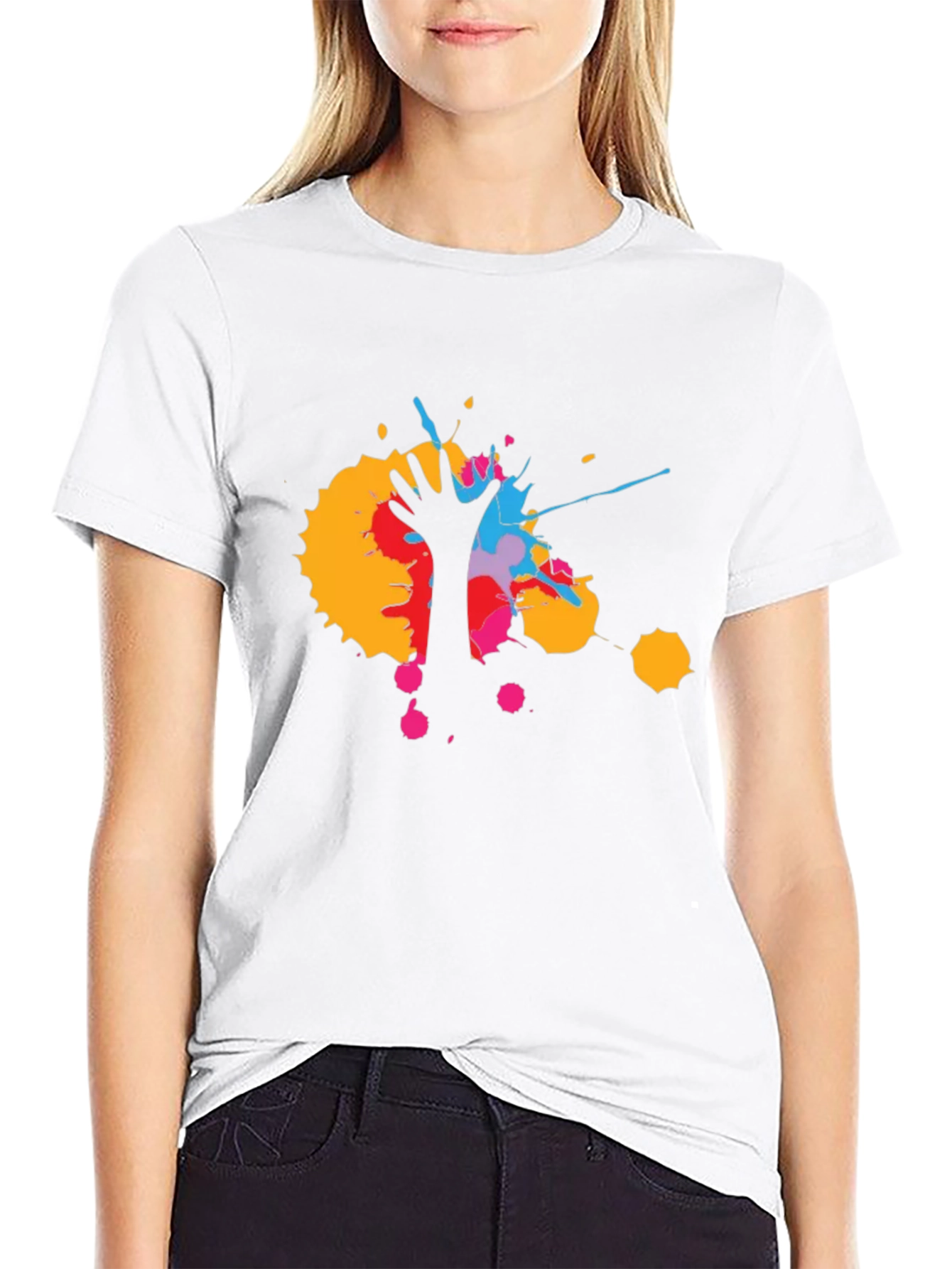 Abstract Hand Print Mens Black T-Shirt