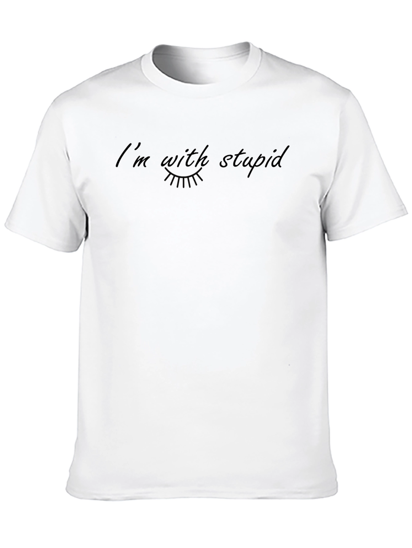 Im With Stupid Black Graphic Tee