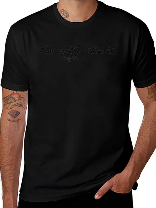 Im With Stupid Black Graphic Tee
