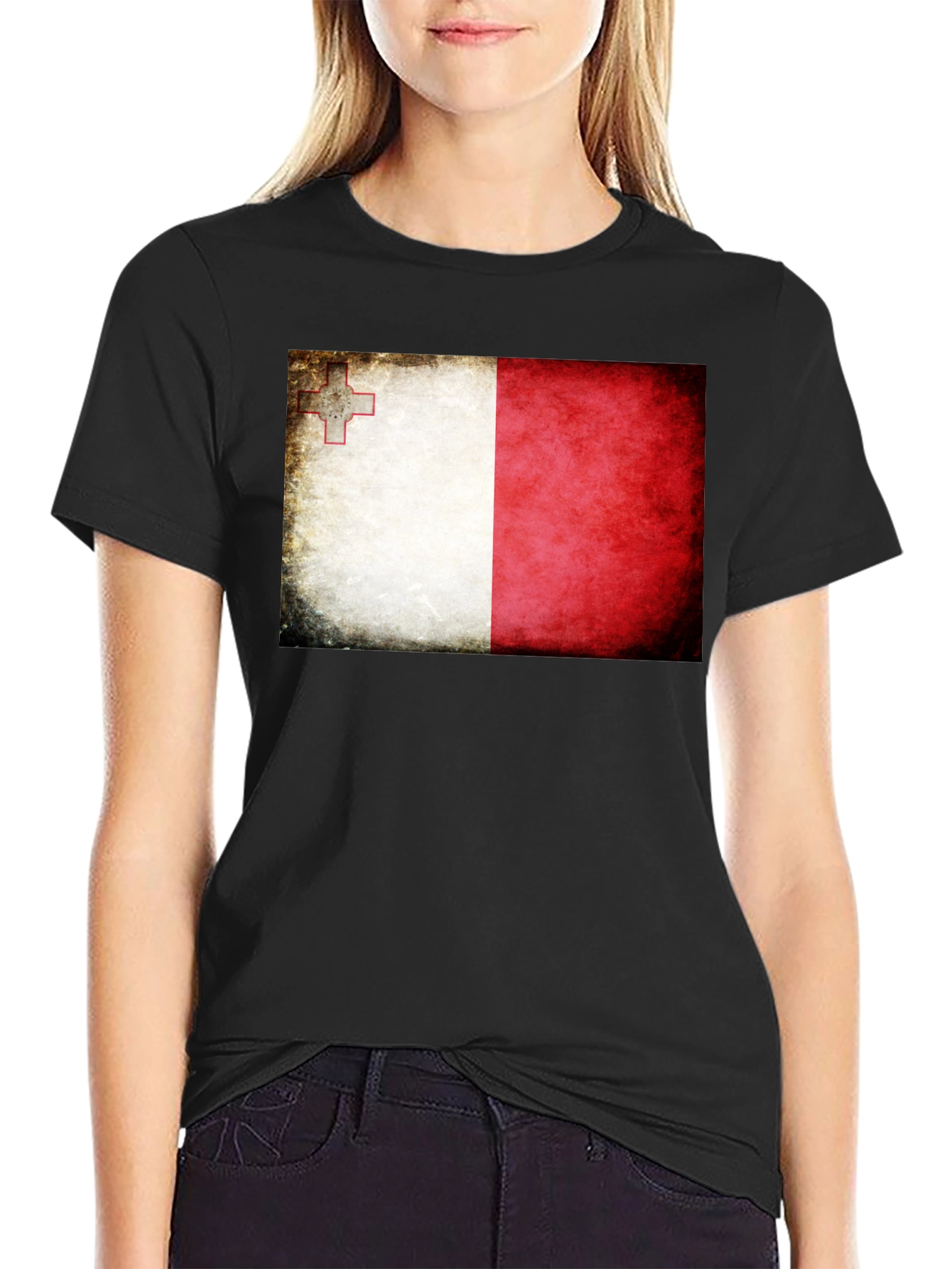 Malta Flag T-Shirt - Distressed Look