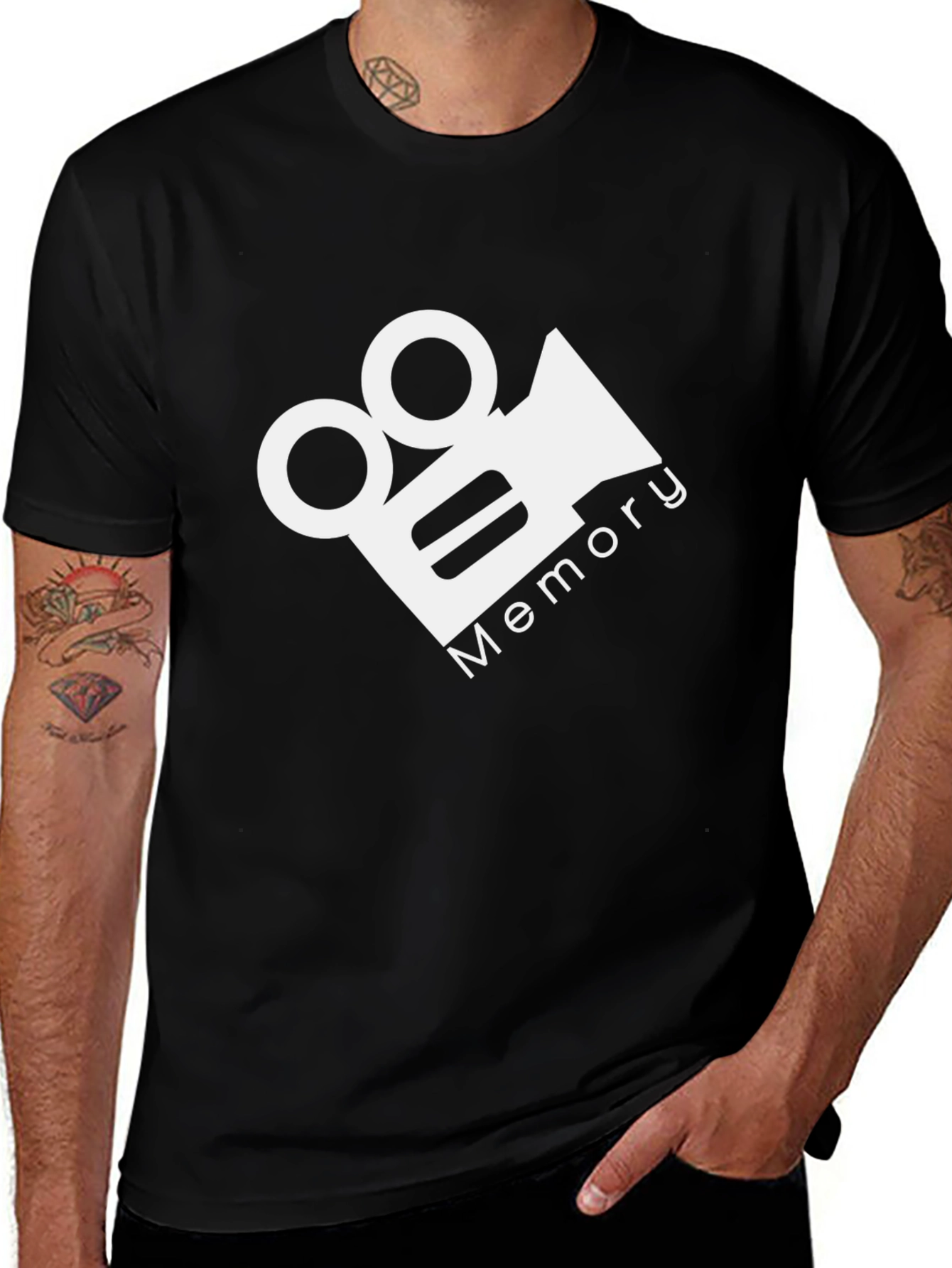 Memory Film Camera Graphic Black T-Shirt