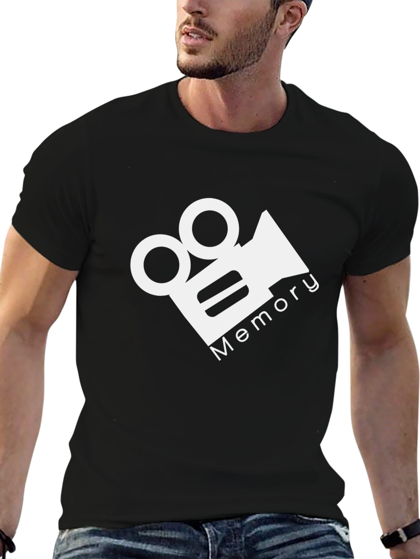 Memory Film Camera Graphic Black T-Shirt