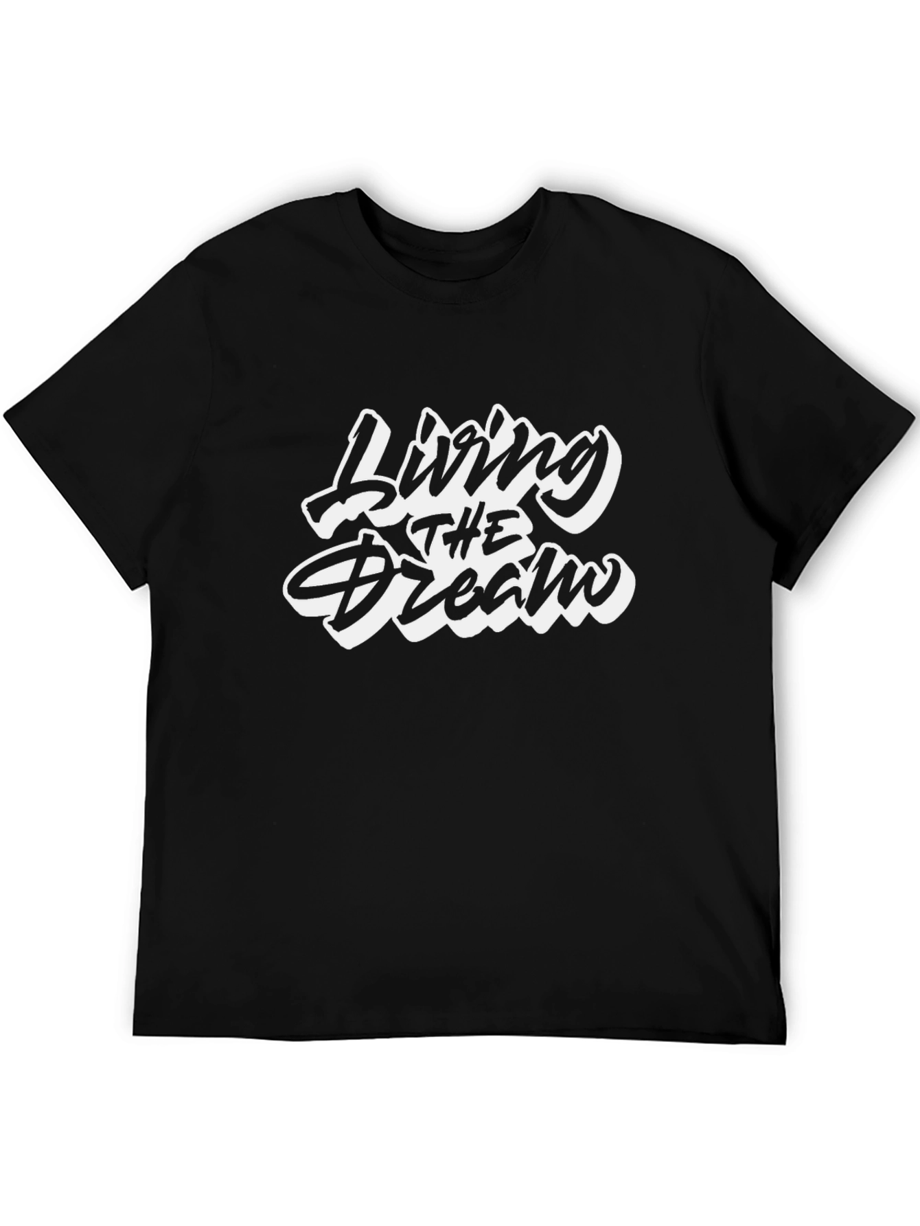 Living the Dream Black Graphic T-Shirt