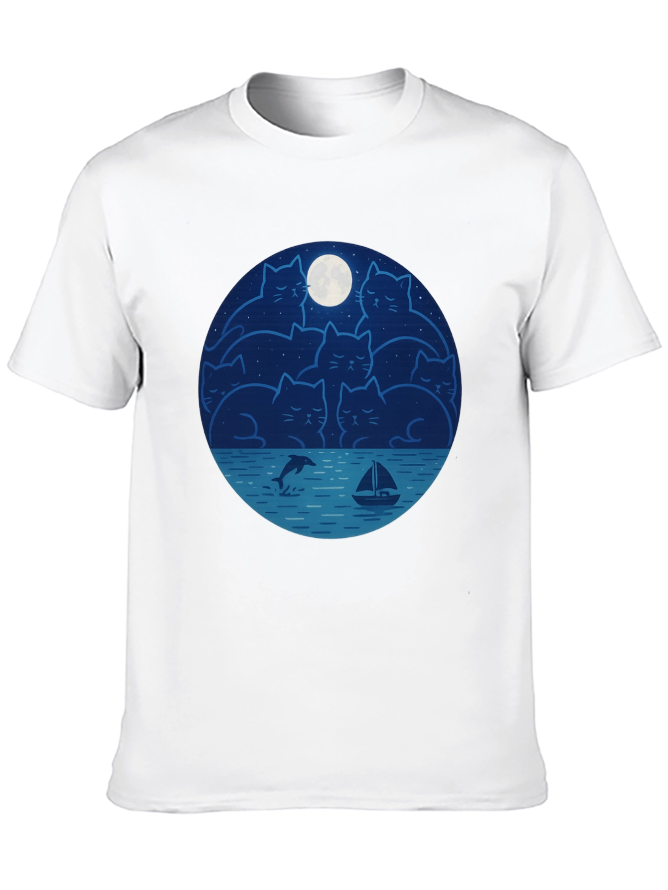 Cat Moon T-Shirt - Dreamy Night Graphic Tee