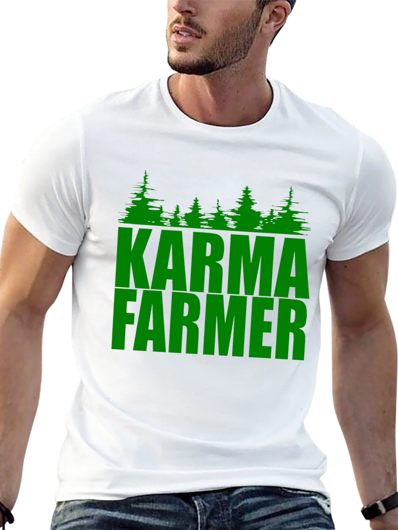 Karma Farmer Graphic Tee - Black Cotton T-Shirt