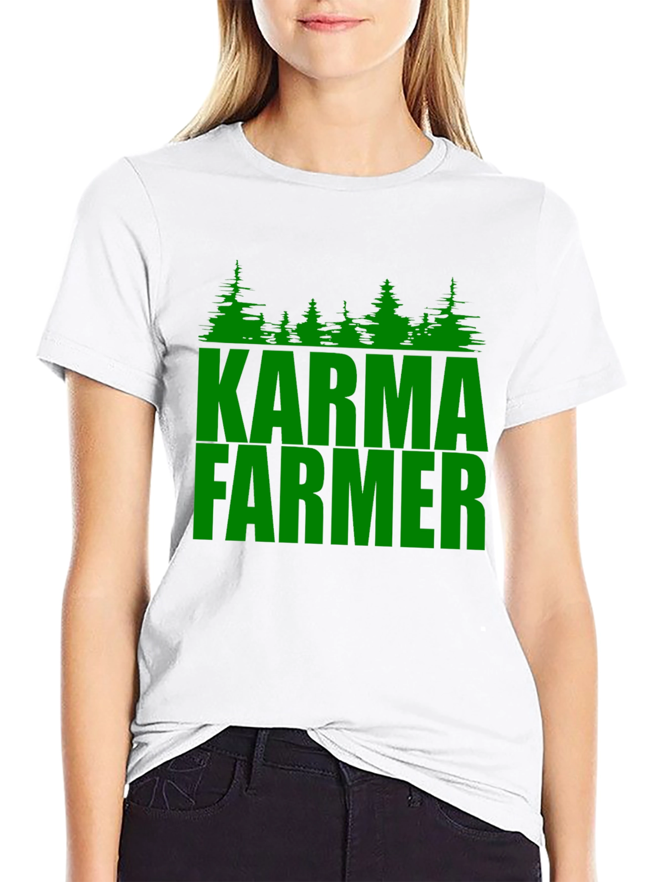 Karma Farmer Graphic Tee - Black Cotton T-Shirt
