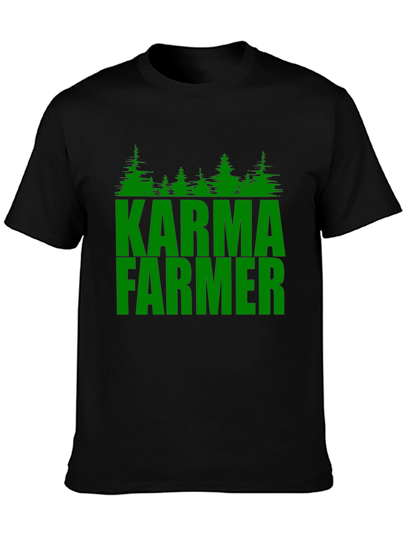 Karma Farmer Graphic Tee - Black Cotton T-Shirt