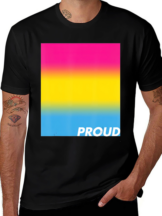 Pansexual Pride T-Shirt - Black Cotton Blend Tee