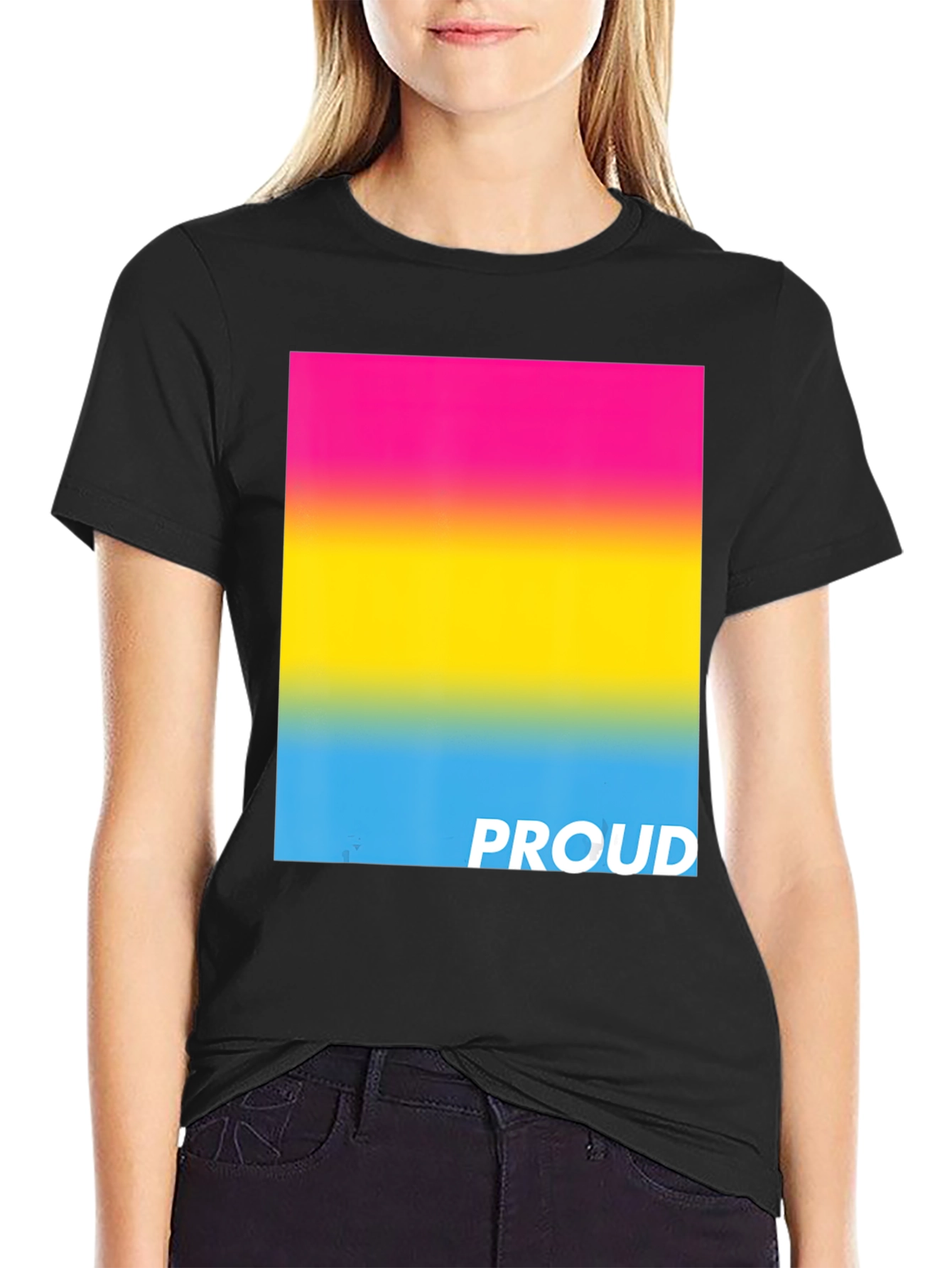 Pansexual Pride T-Shirt - Black Cotton Blend Tee