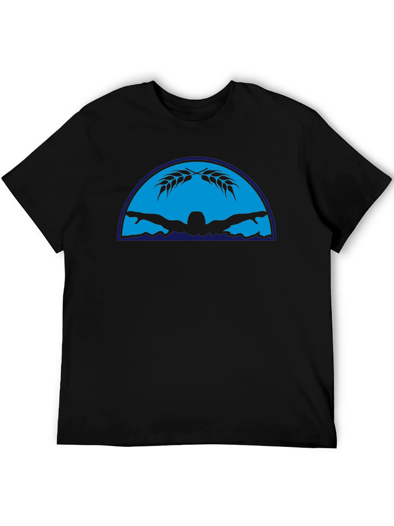 Black Graphic T-Shirt - Butterfly Swimmer Design