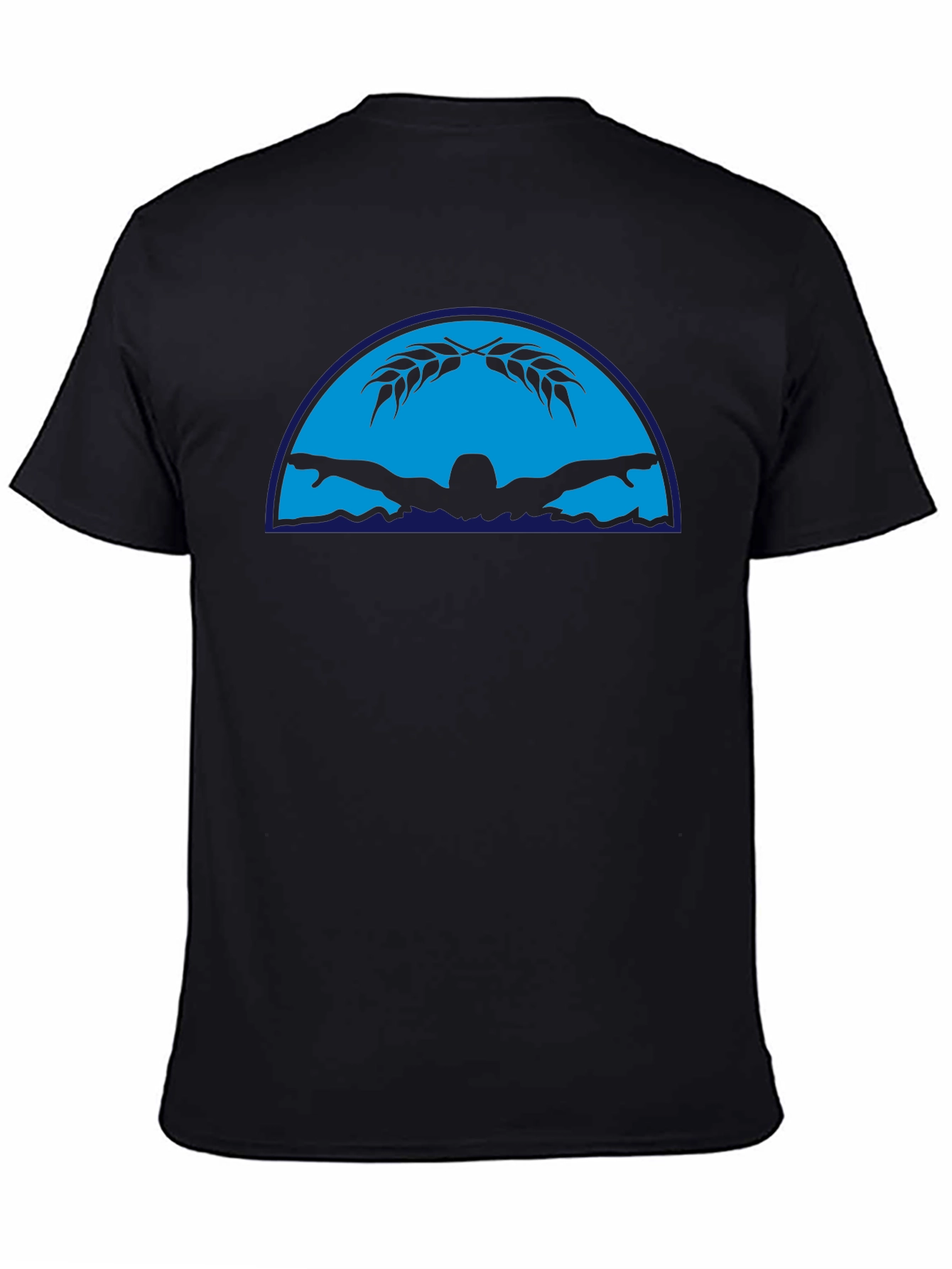 Black Graphic T-Shirt - Butterfly Swimmer Design