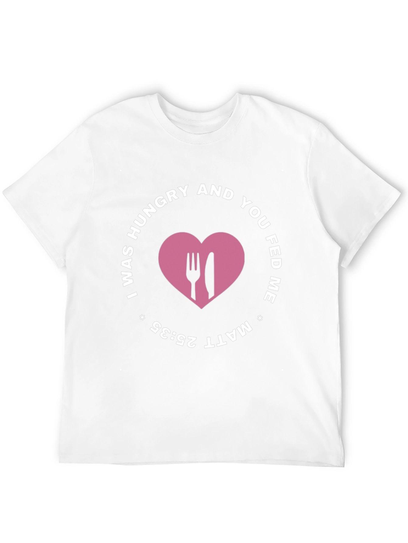 I Was Hungry T-Shirt - Matthew 25:35 Black Tee