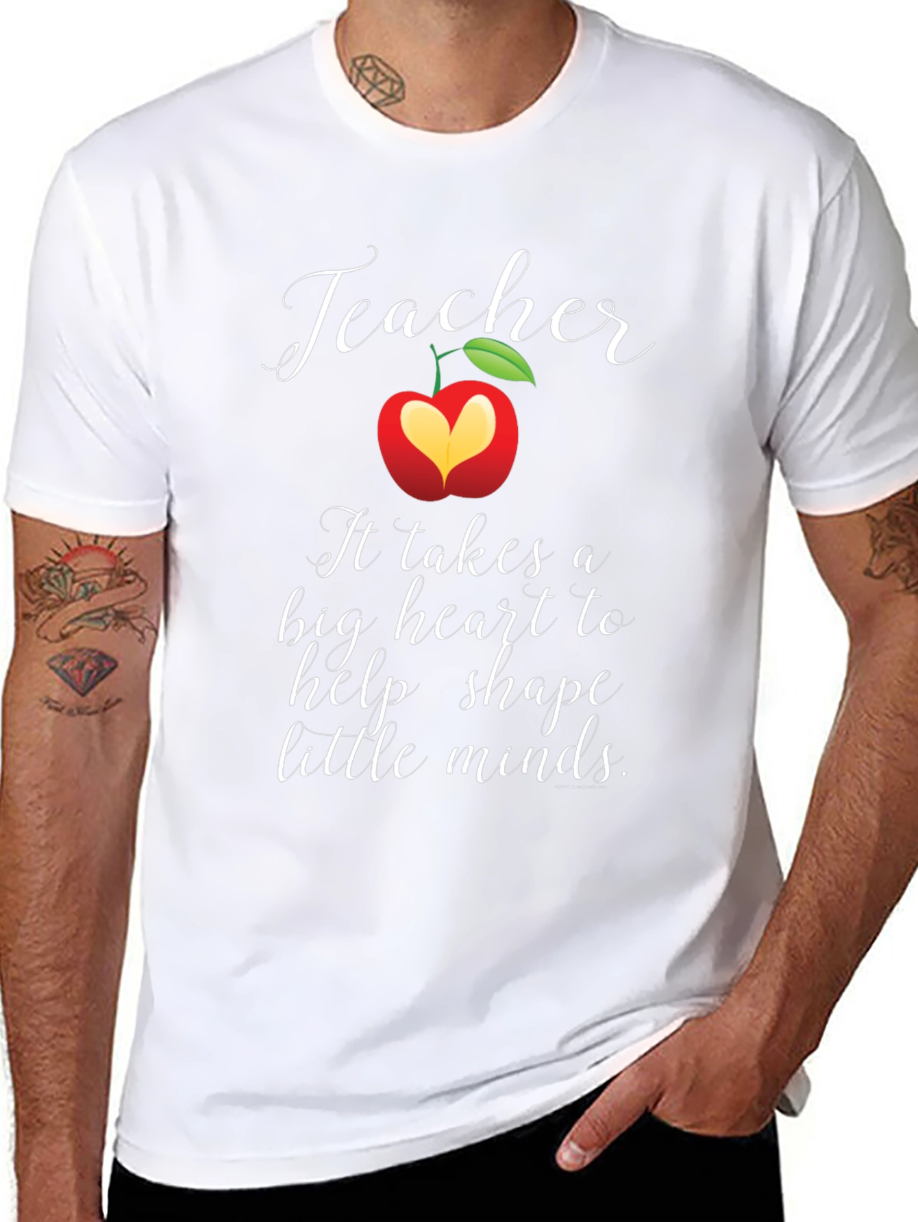 Teacher Heart Apple Graphic T-Shirt
