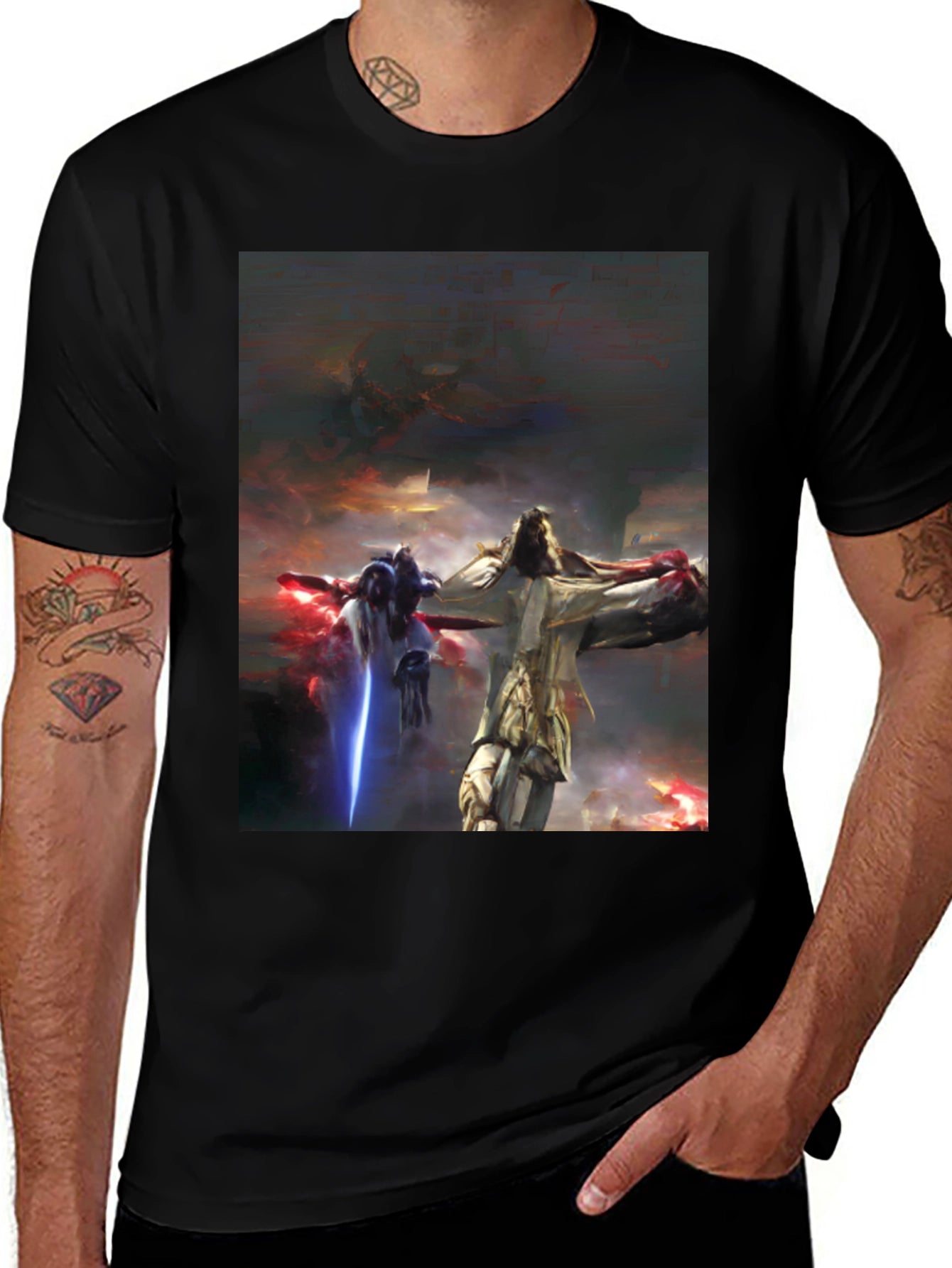 Sci-Fi Warrior T-Shirt - Black