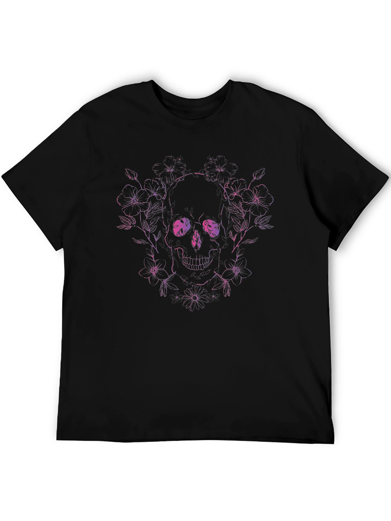 Floral Skull Graphic Tee - Unique Design