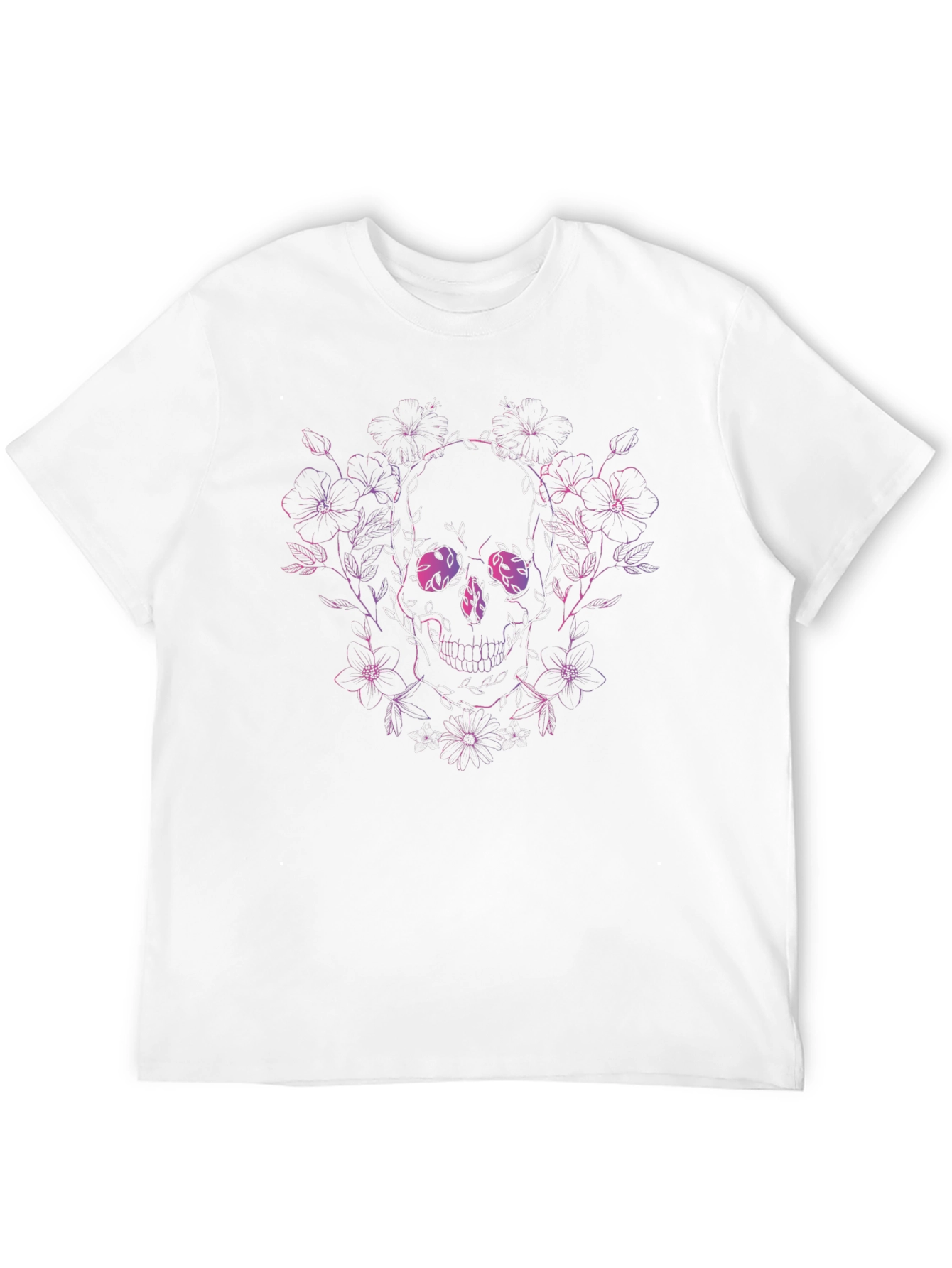 Floral Skull Graphic Tee - Unique Design