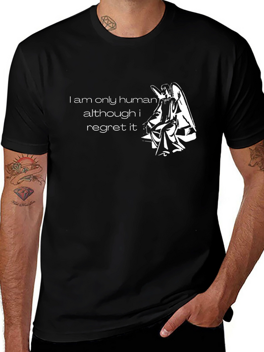 Regretful Angel Graphic T-Shirt - Black
