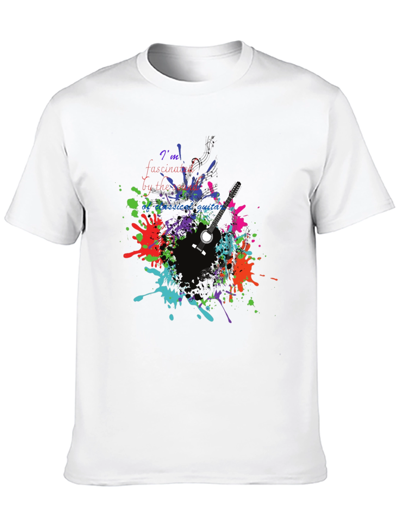 Fascinated Guitar Tee - Vibrant Music Lover Shirt