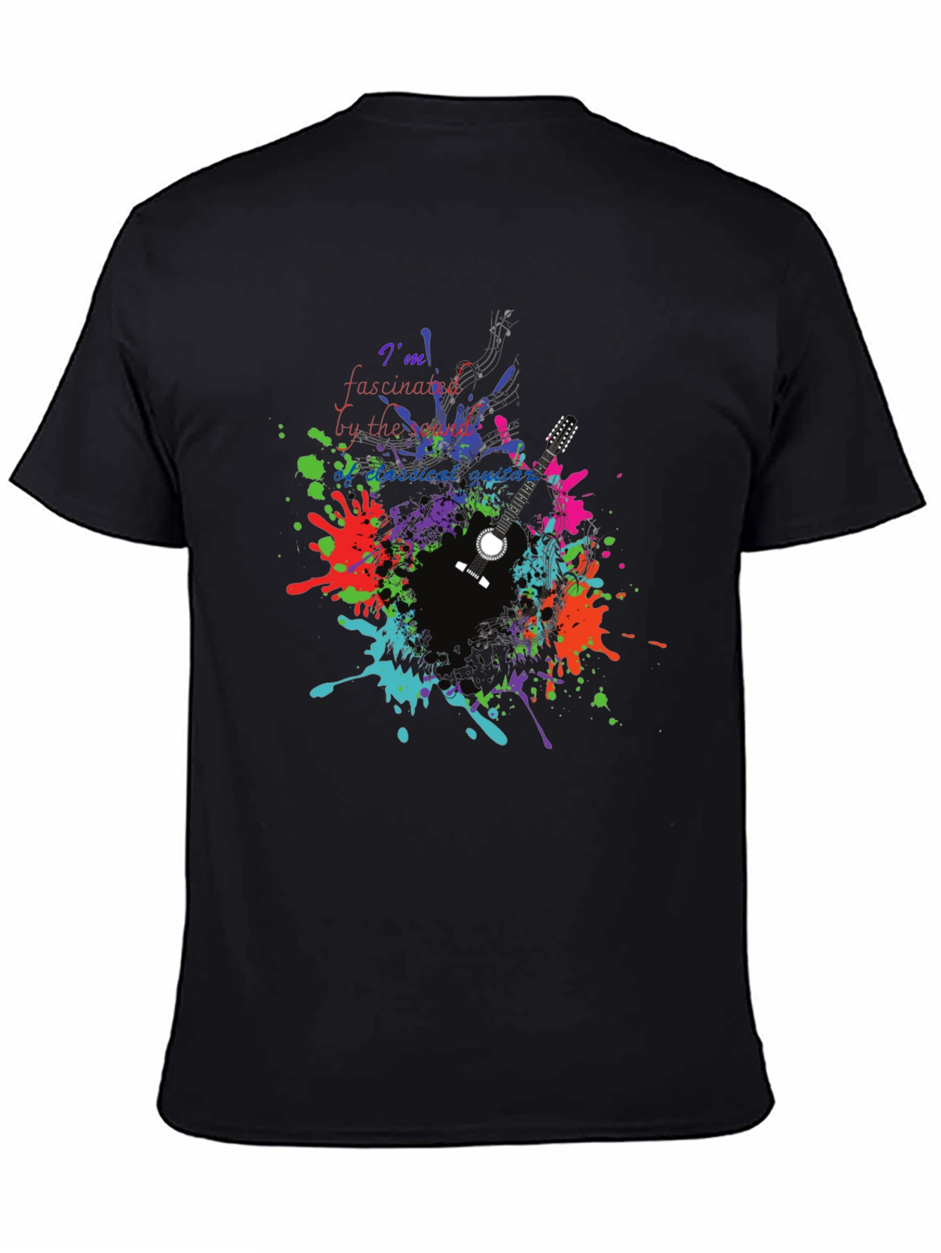 Fascinated Guitar Tee - Vibrant Music Lover Shirt