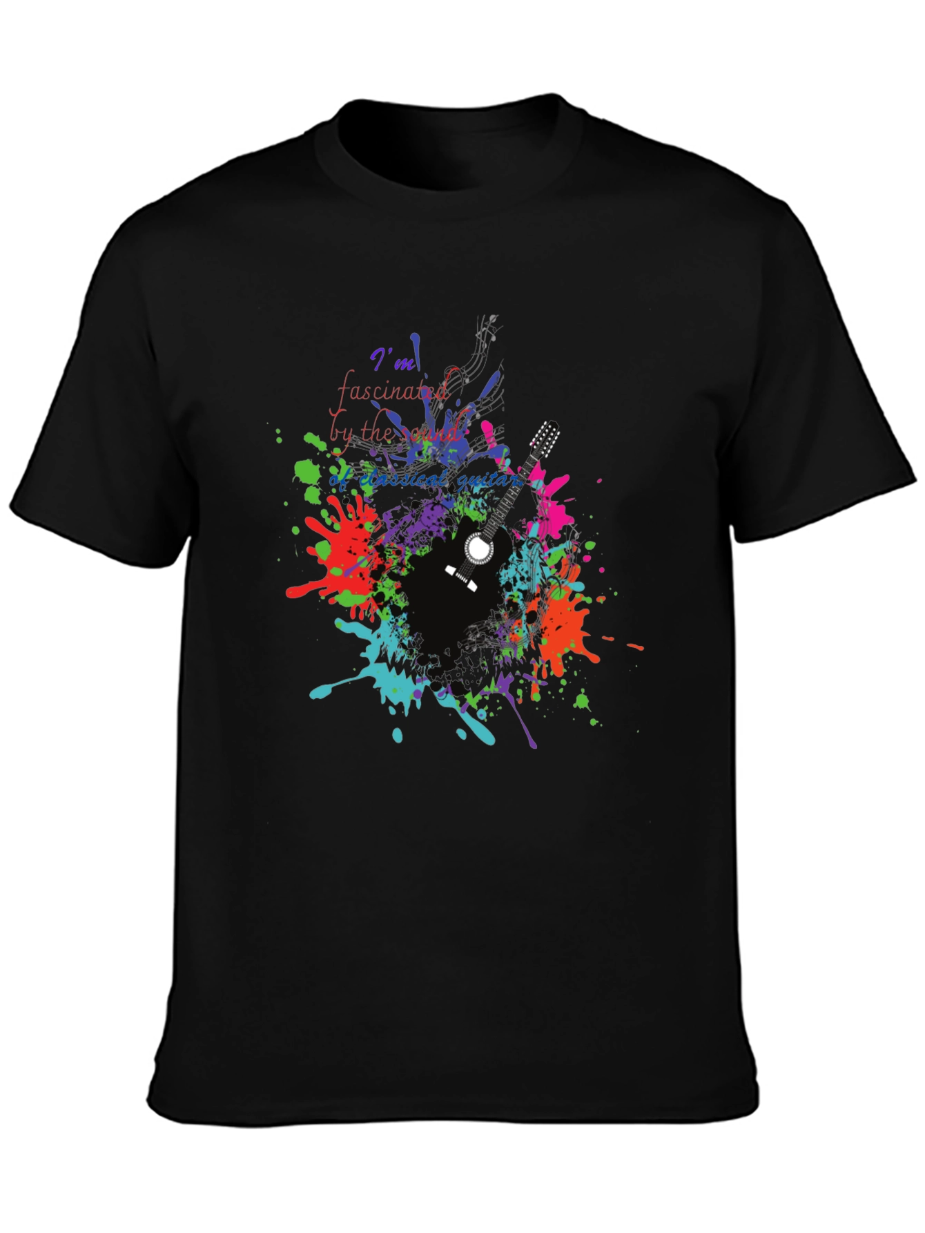 Fascinated Guitar Tee - Vibrant Music Lover Shirt