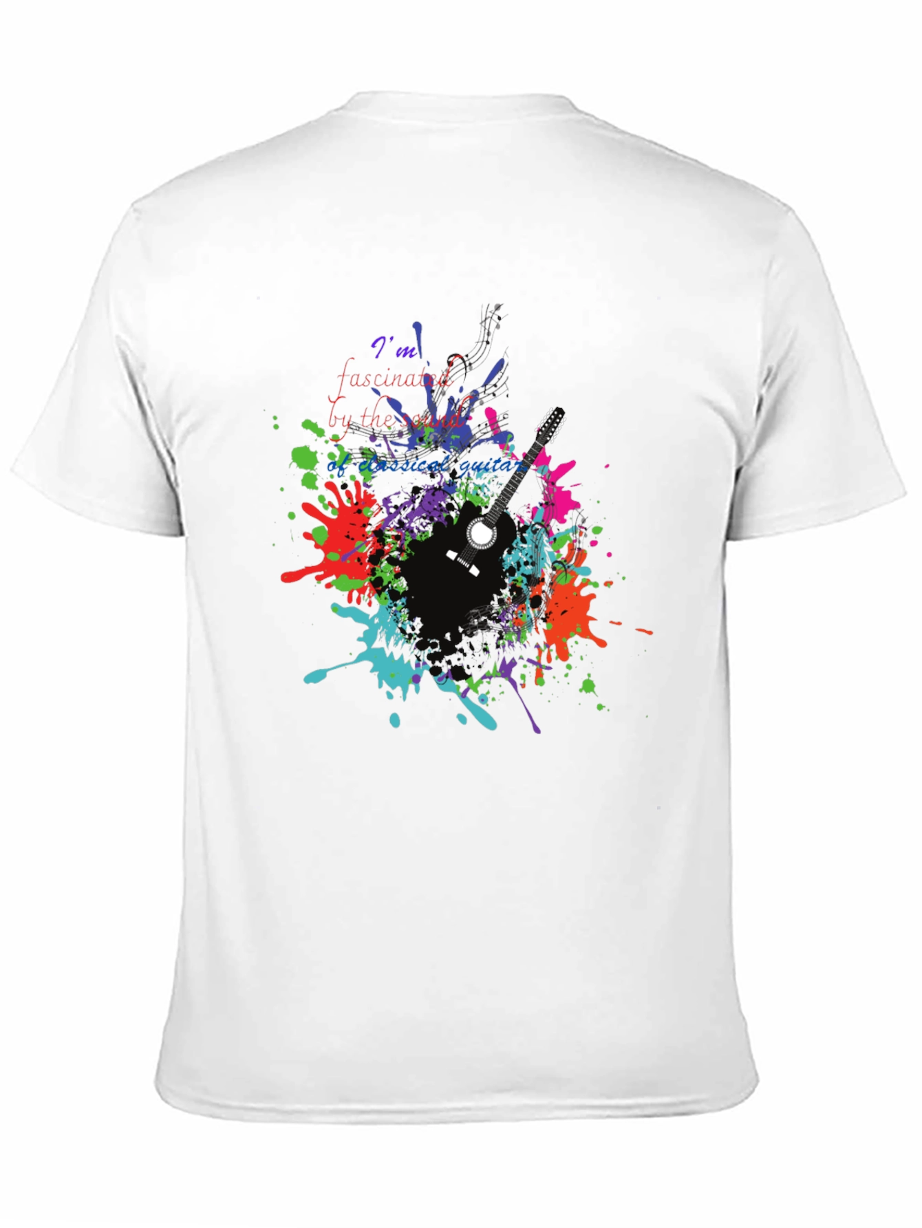 Fascinated Guitar Tee - Vibrant Music Lover Shirt