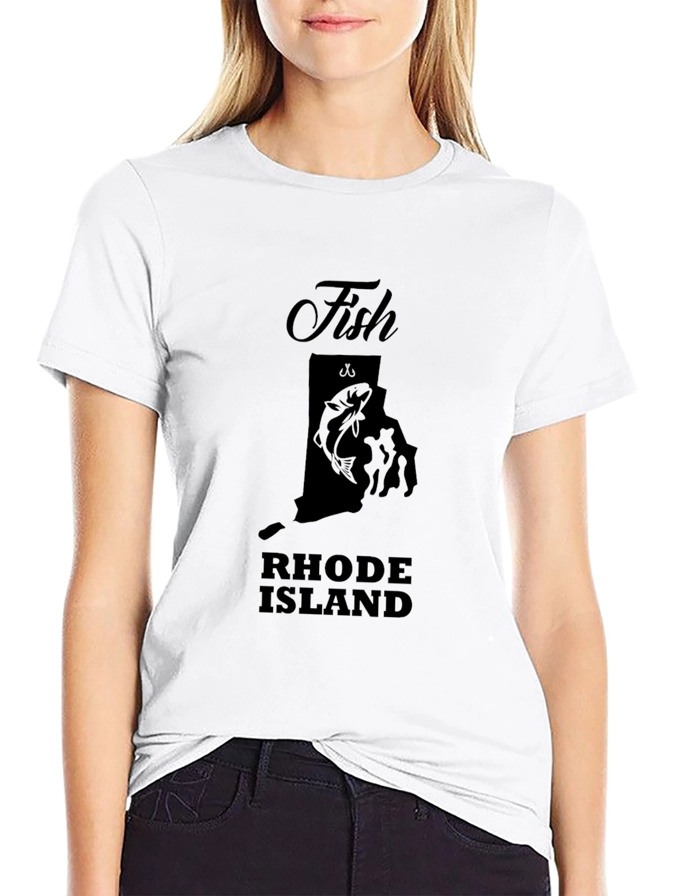 Fish Rhode Island Black Graphic T-Shirt