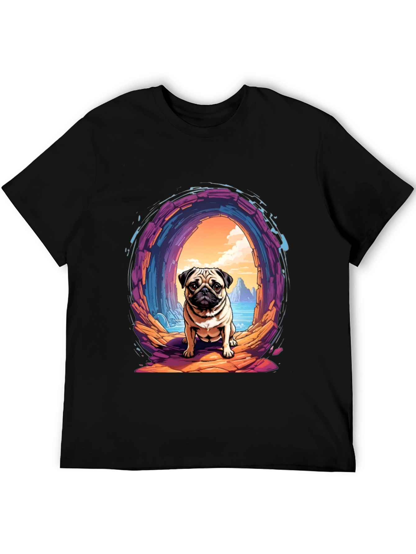 Pug Portal T-Shirt - Artistic Graphic Tee