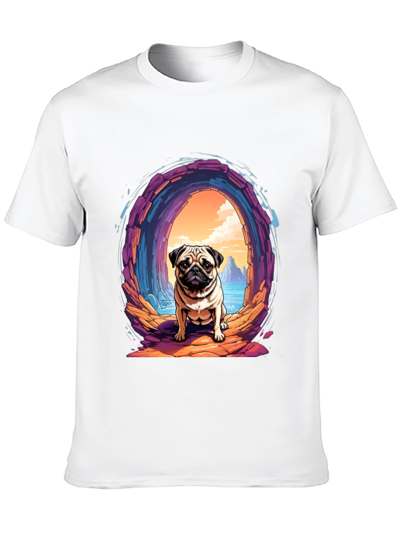 Pug Portal T-Shirt - Artistic Graphic Tee
