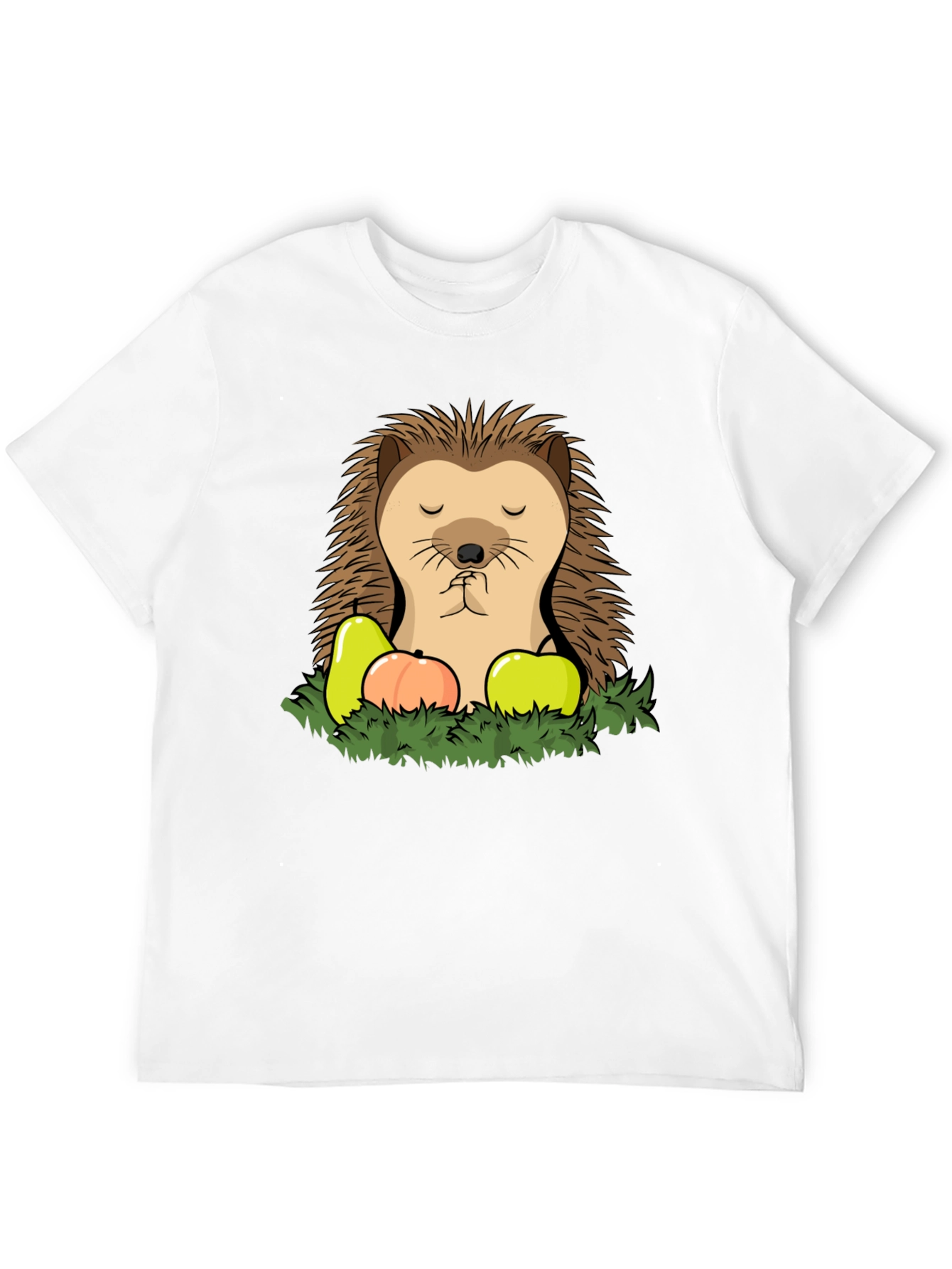 Hedgehog Fruit Graphic T-Shirt - Casual Cotton Tee