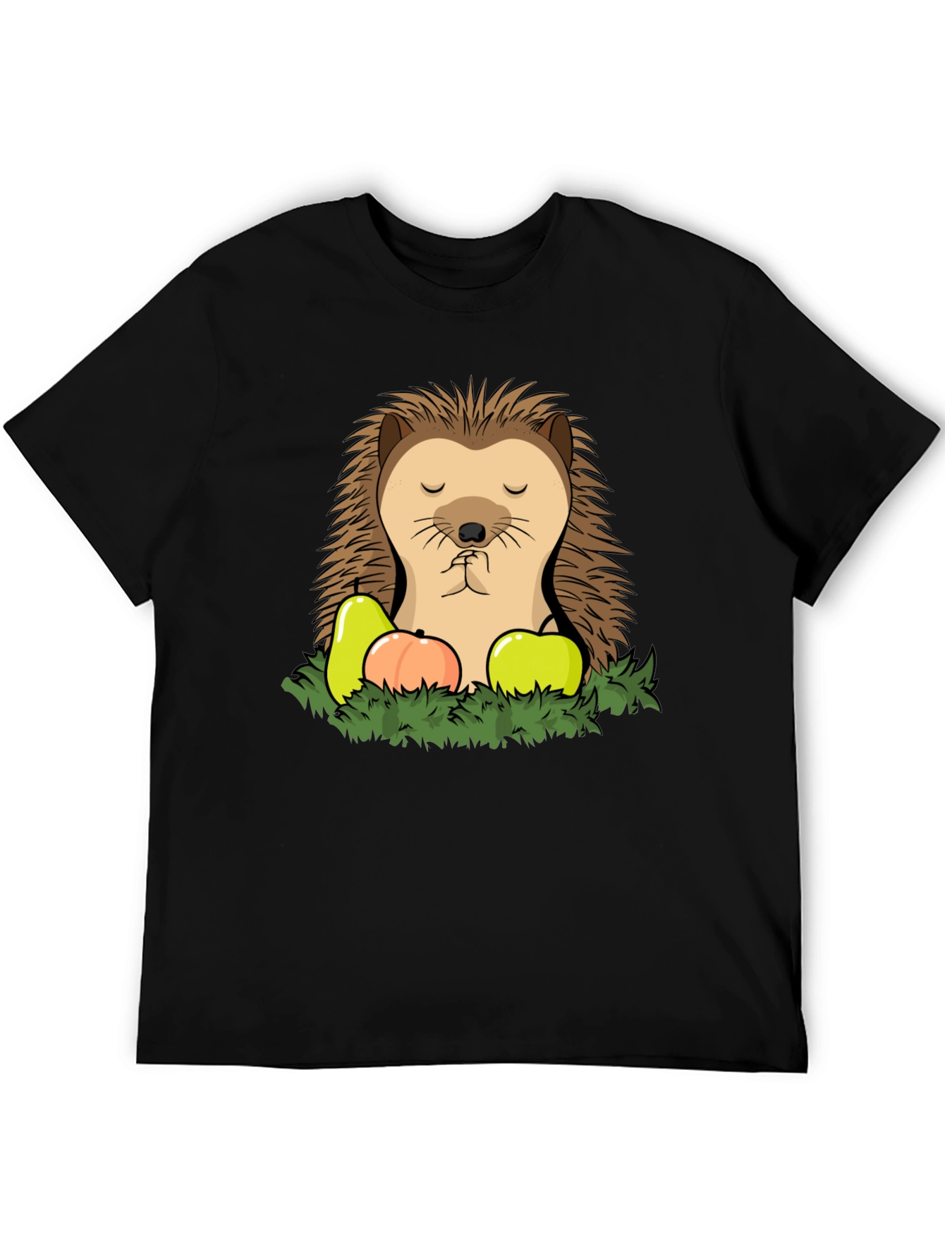 Hedgehog Fruit Graphic T-Shirt - Casual Cotton Tee