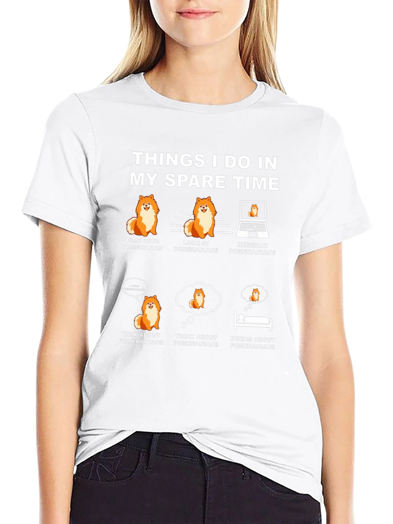 Pomeranian Lover T-Shirt: My Spare Time Hobbies