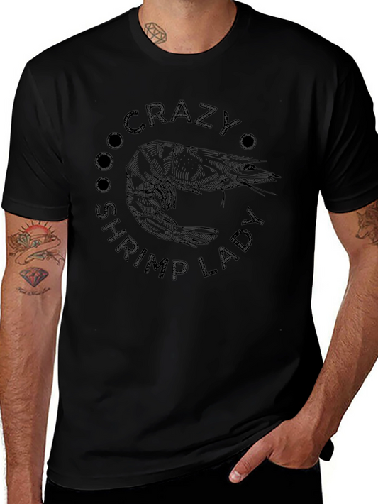 Crazy Shrimp Lady Black T-Shirt