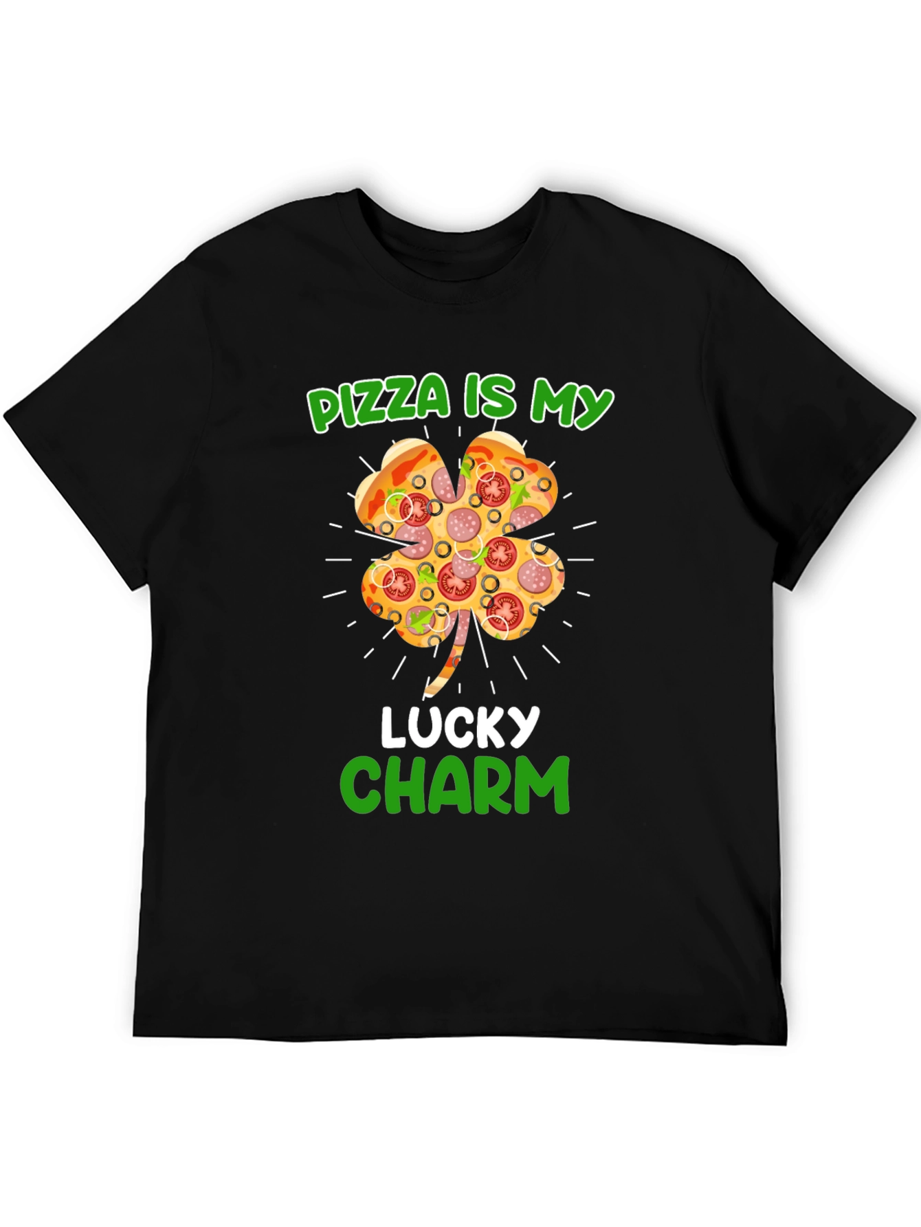 Pizza Lucky Charm St. Patricks Day Graphic T-Shirt