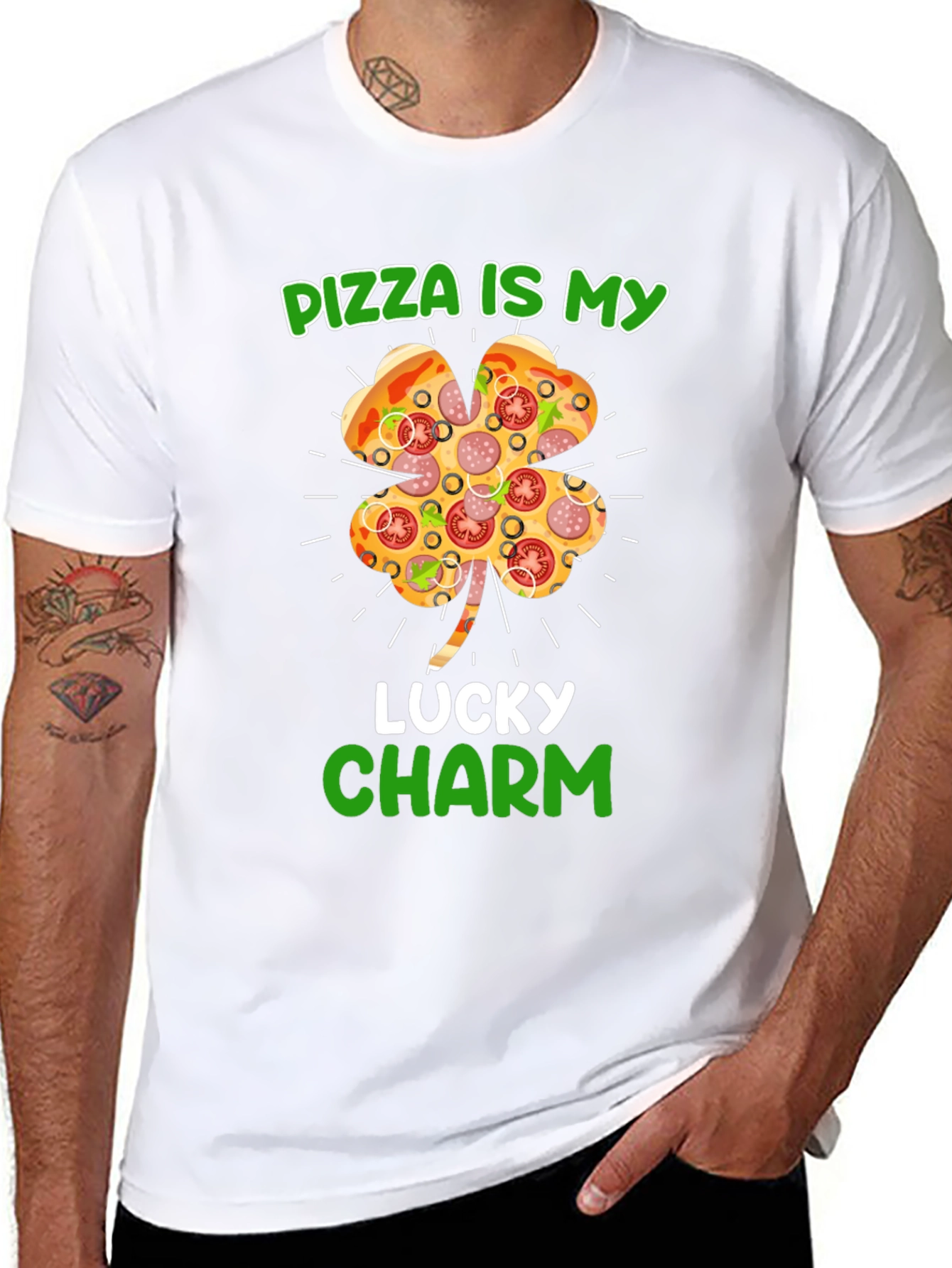 Pizza Lucky Charm St. Patricks Day Graphic T-Shirt