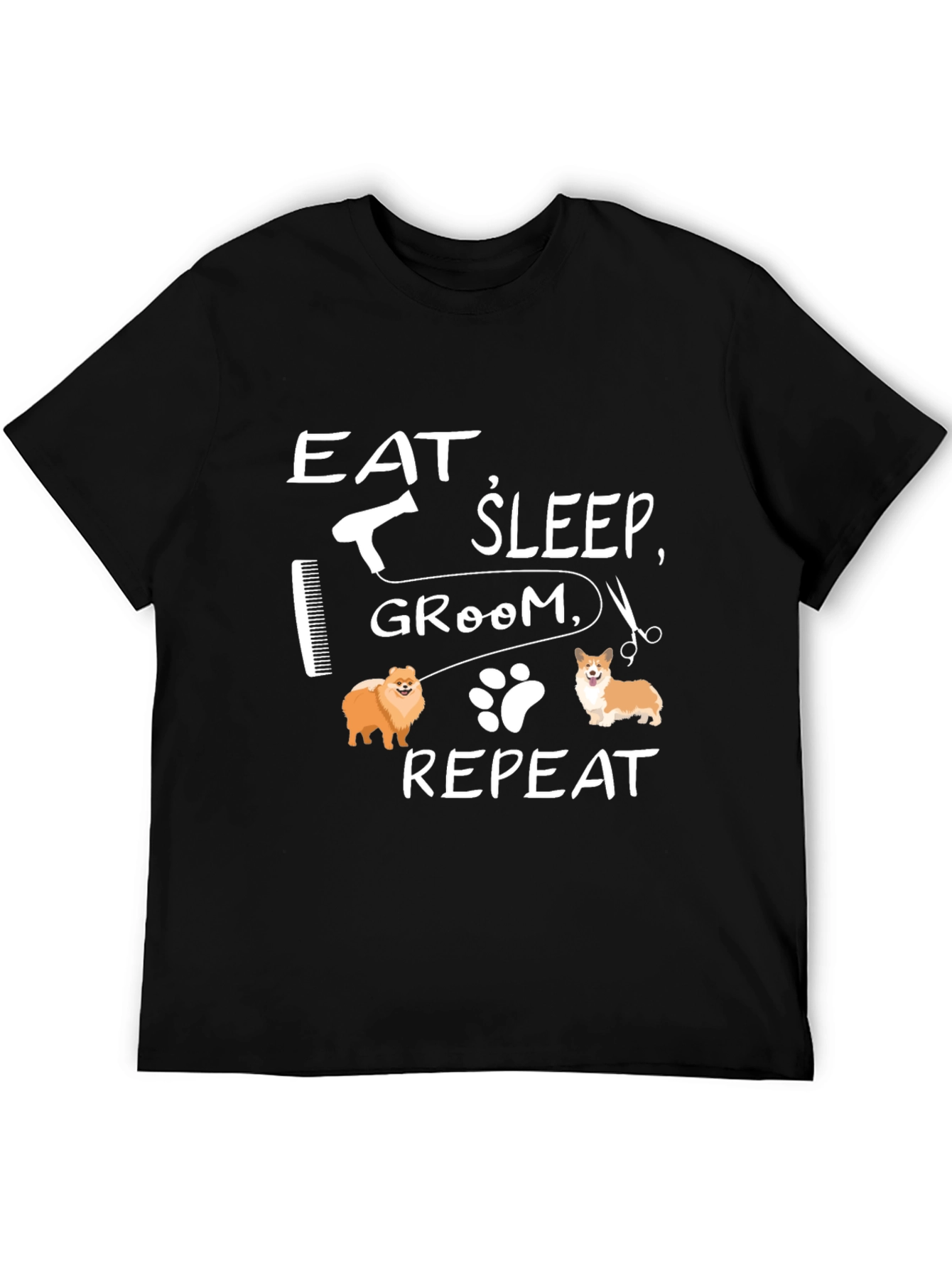 Eat Sleep Groom Repeat Dog Lover T-Shirt