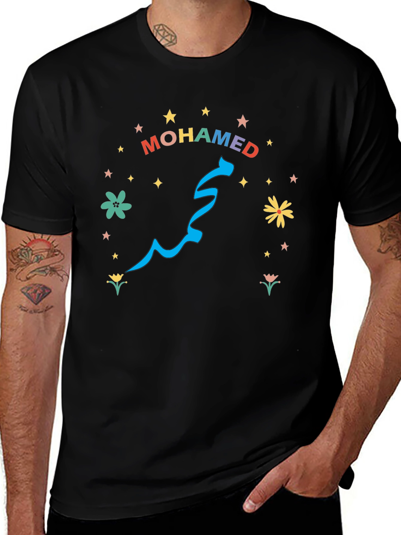 Colorful Mohamed Graphic T-Shirt