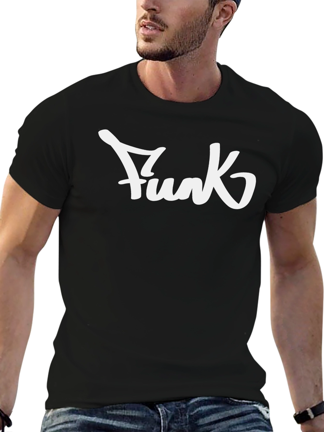 Funk T-Shirt - Black Cotton Tee with White Print