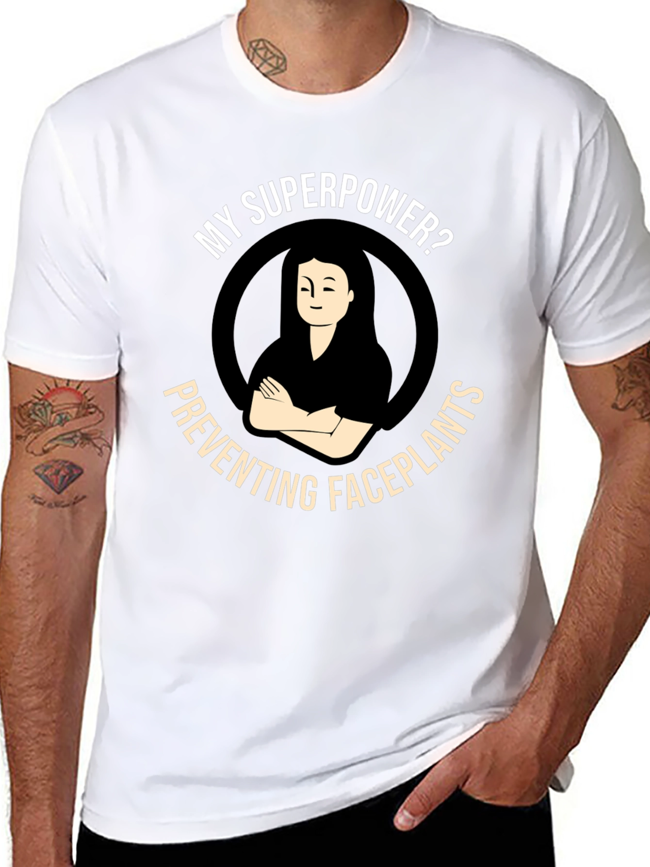Superpower Preventing Faceplants Black T-Shirt